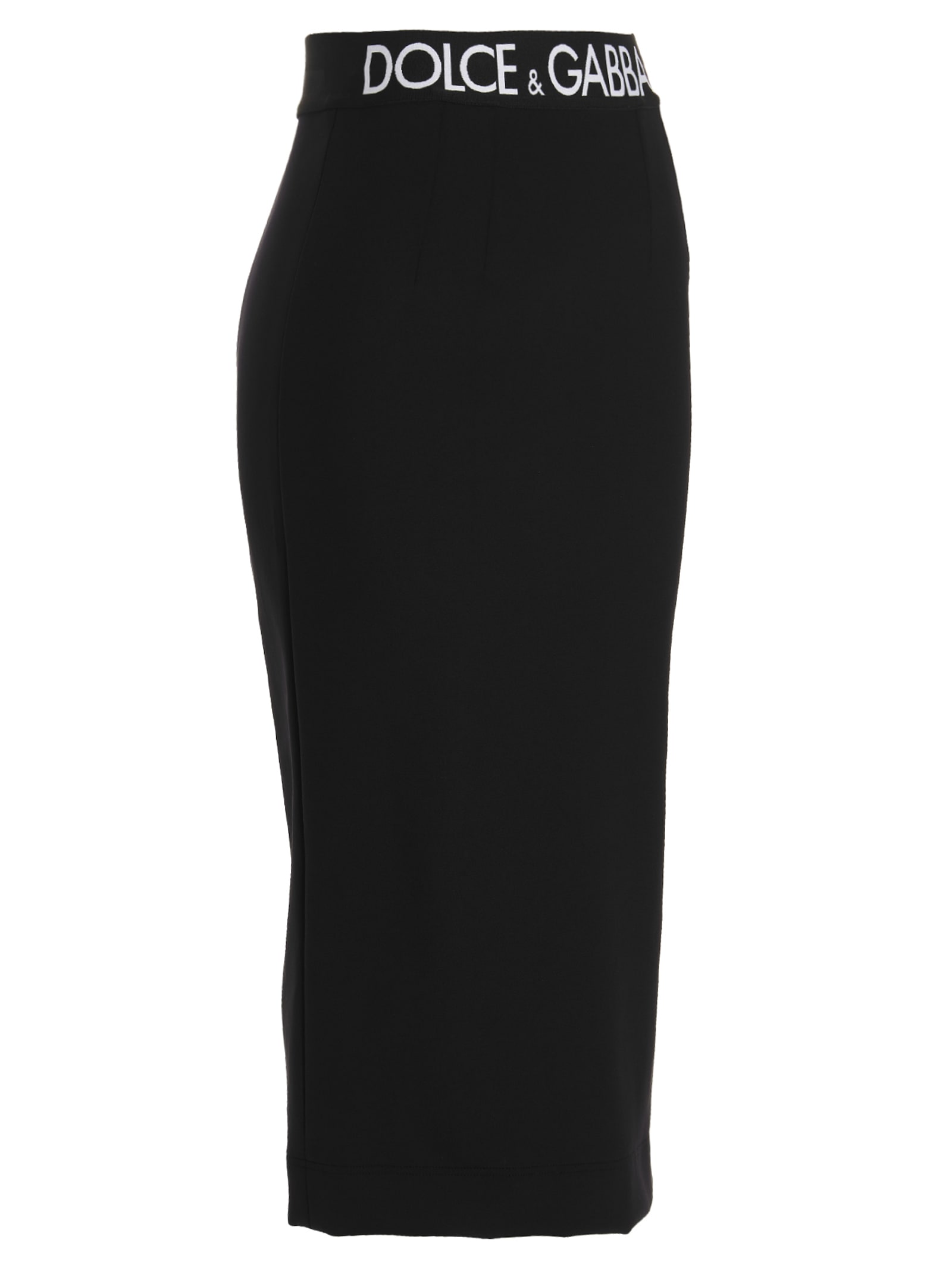 Shop Dolce & Gabbana Logo Elastic Skirt