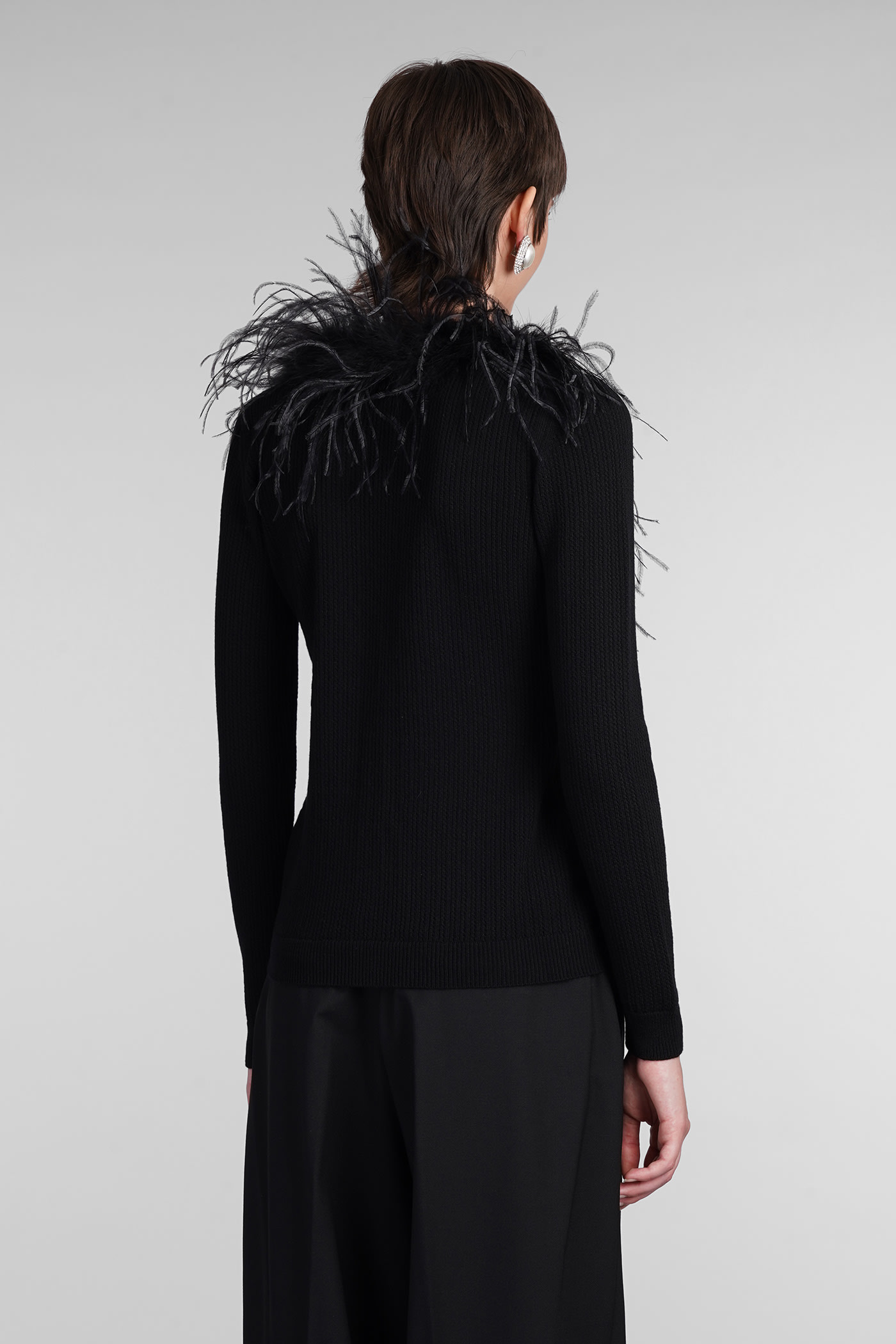 Shop Alessandra Rich Cardigan In Black Wool