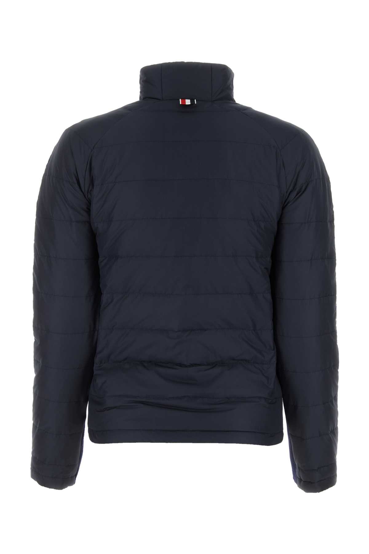 Shop Thom Browne Navy Blue Polyester Down Jacket
