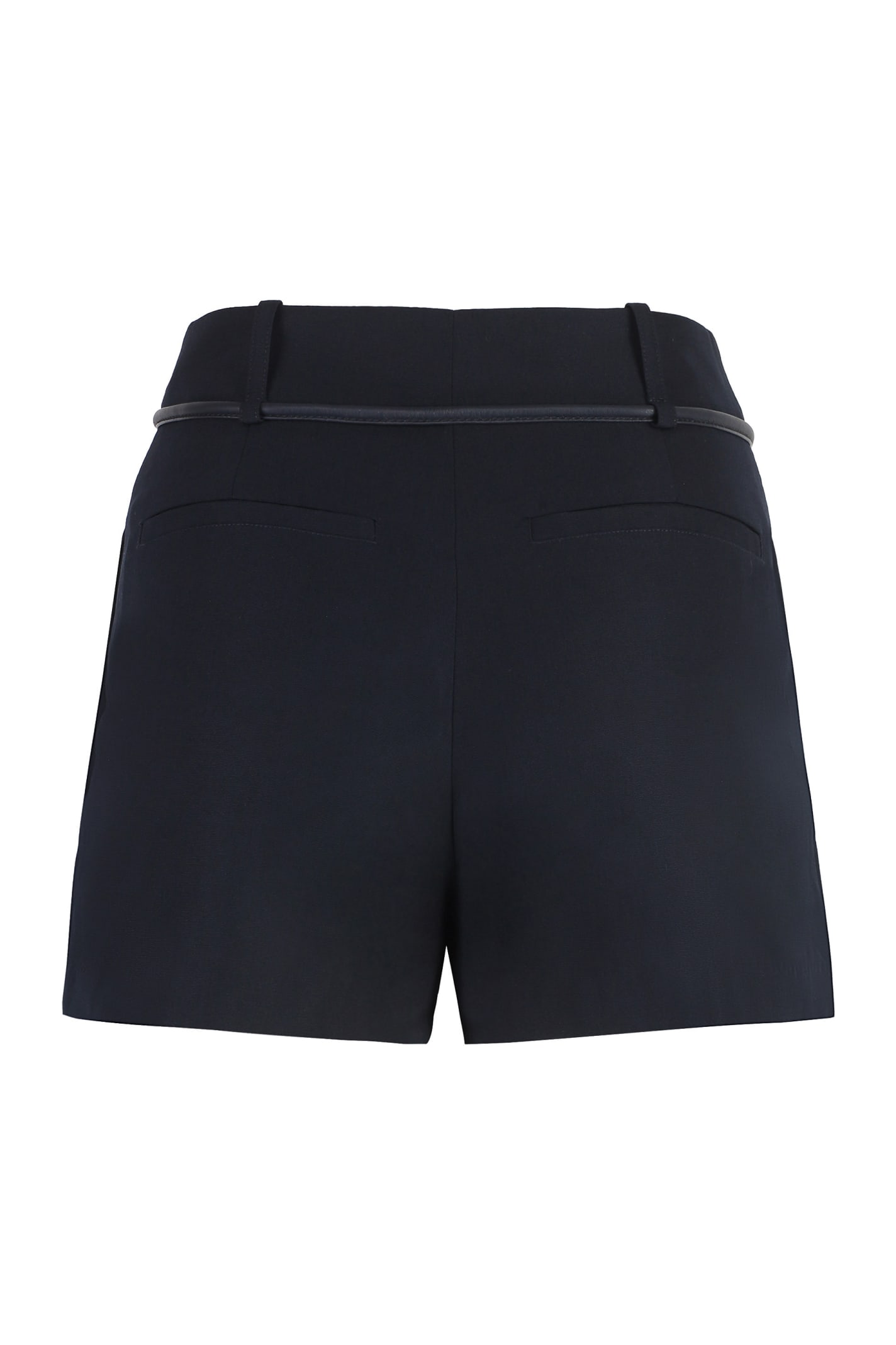 Shop Yves Salomon High-rise Shorts In Blue