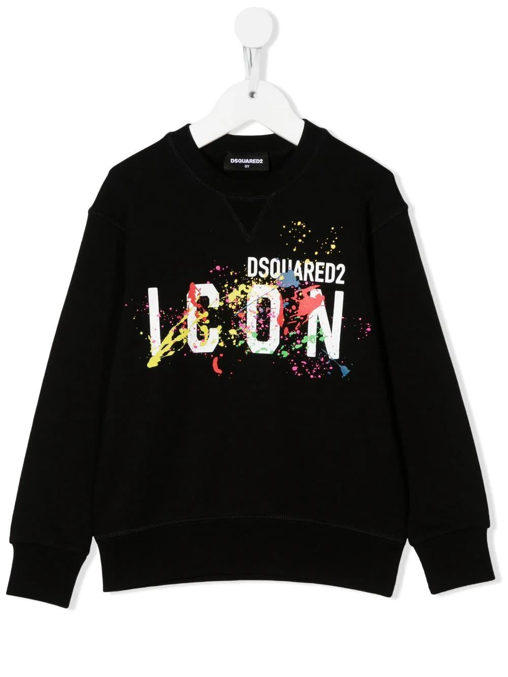 Dsquared2 Kids Black Icon Sweatshirt With Multicoloured Spots