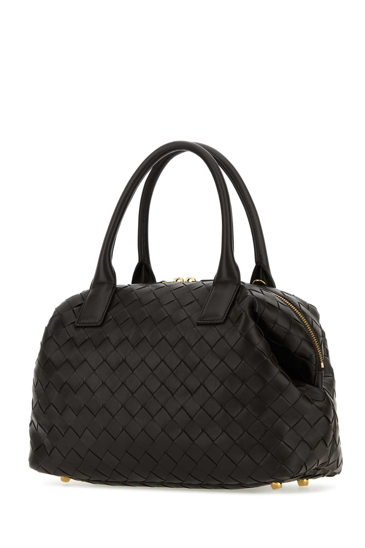 Shop Bottega Veneta Dark Brown Nappa Leather Medium Handbag In Fondant