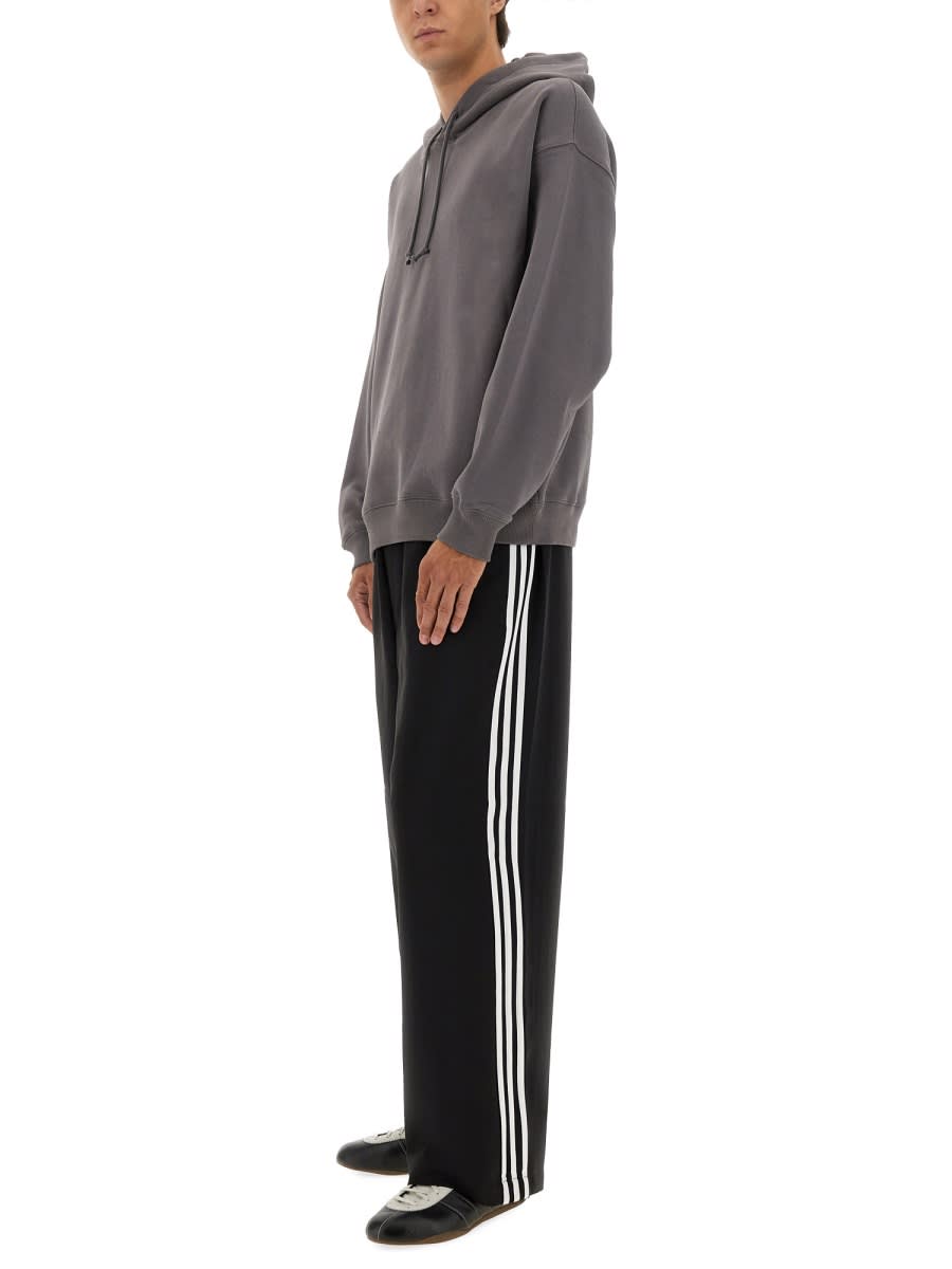 Y-3 Hoodie Featuring Graphic Design On Back In Gray