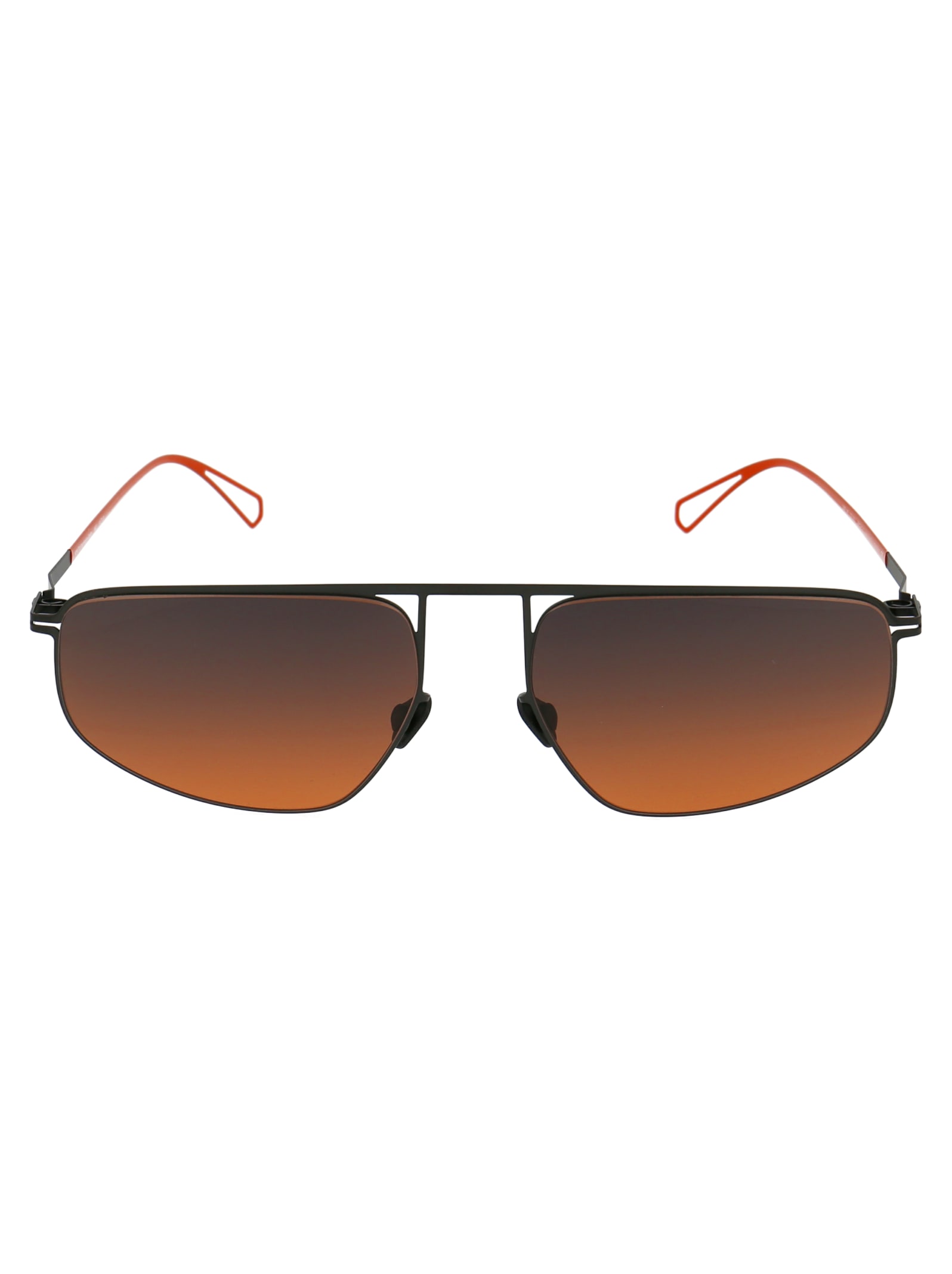 Shop Mykita Nat Sunglasses In 814 C62 Black/pow11 Black Orange Gradien