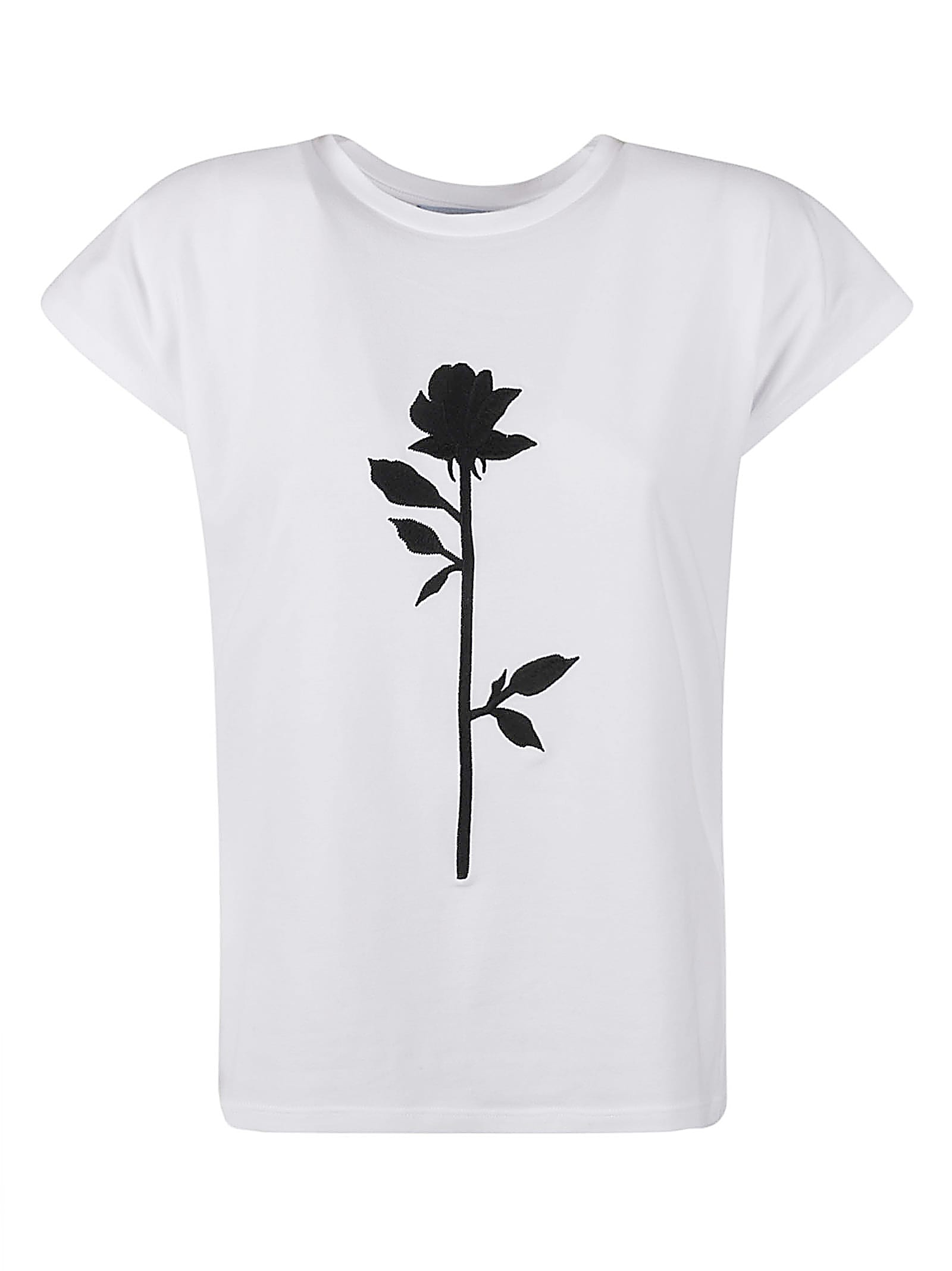 Rose Embroidered Short-sleeved T-shirt