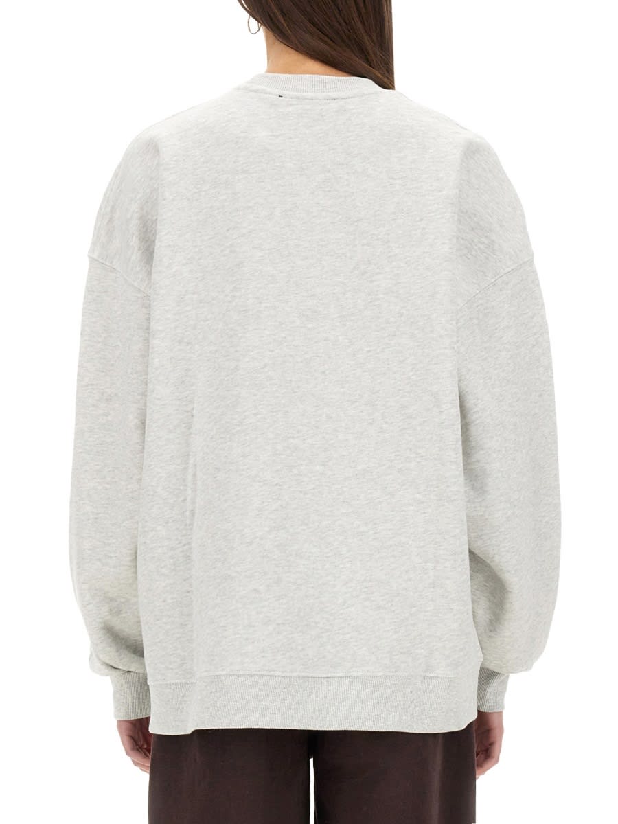 Rotate Birger Christensen Grey Crewneck Sweatshirt With Logo In Neutral