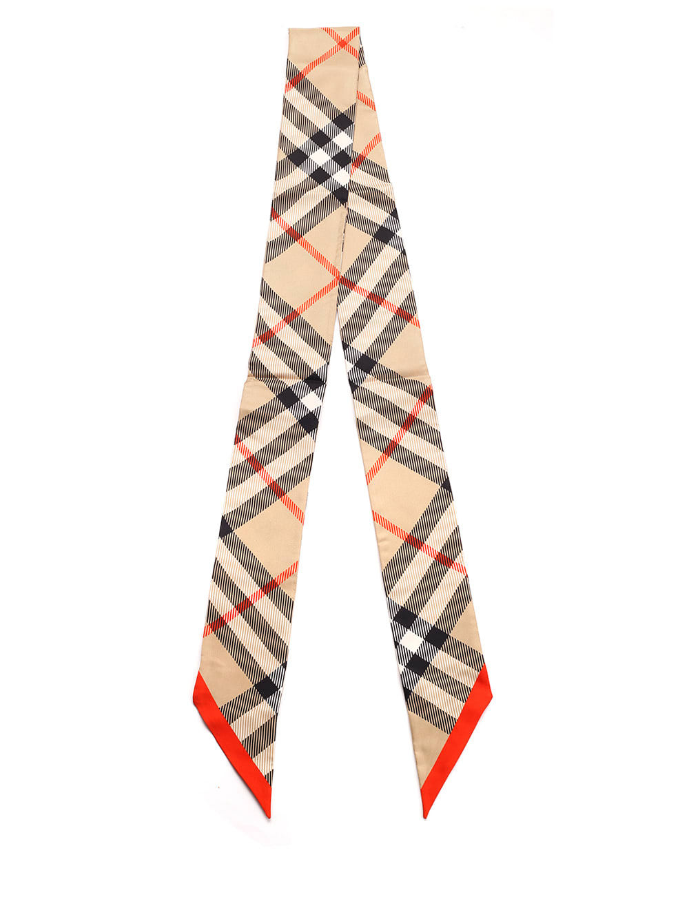 Burberry Silk Bandeau Featuring Check Motif In Neutral