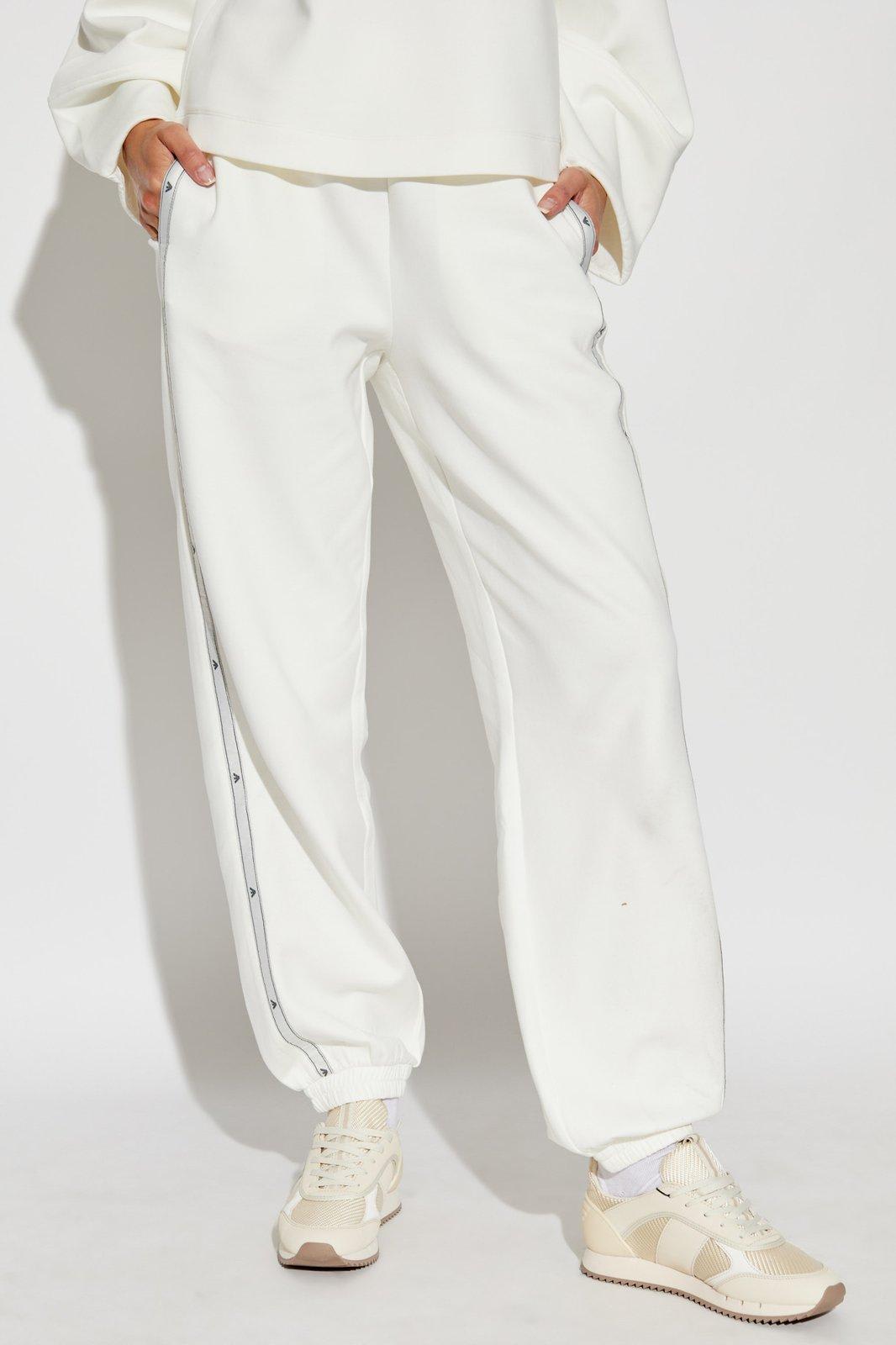 Shop Emporio Armani Sweatpants With Side Stripes In White