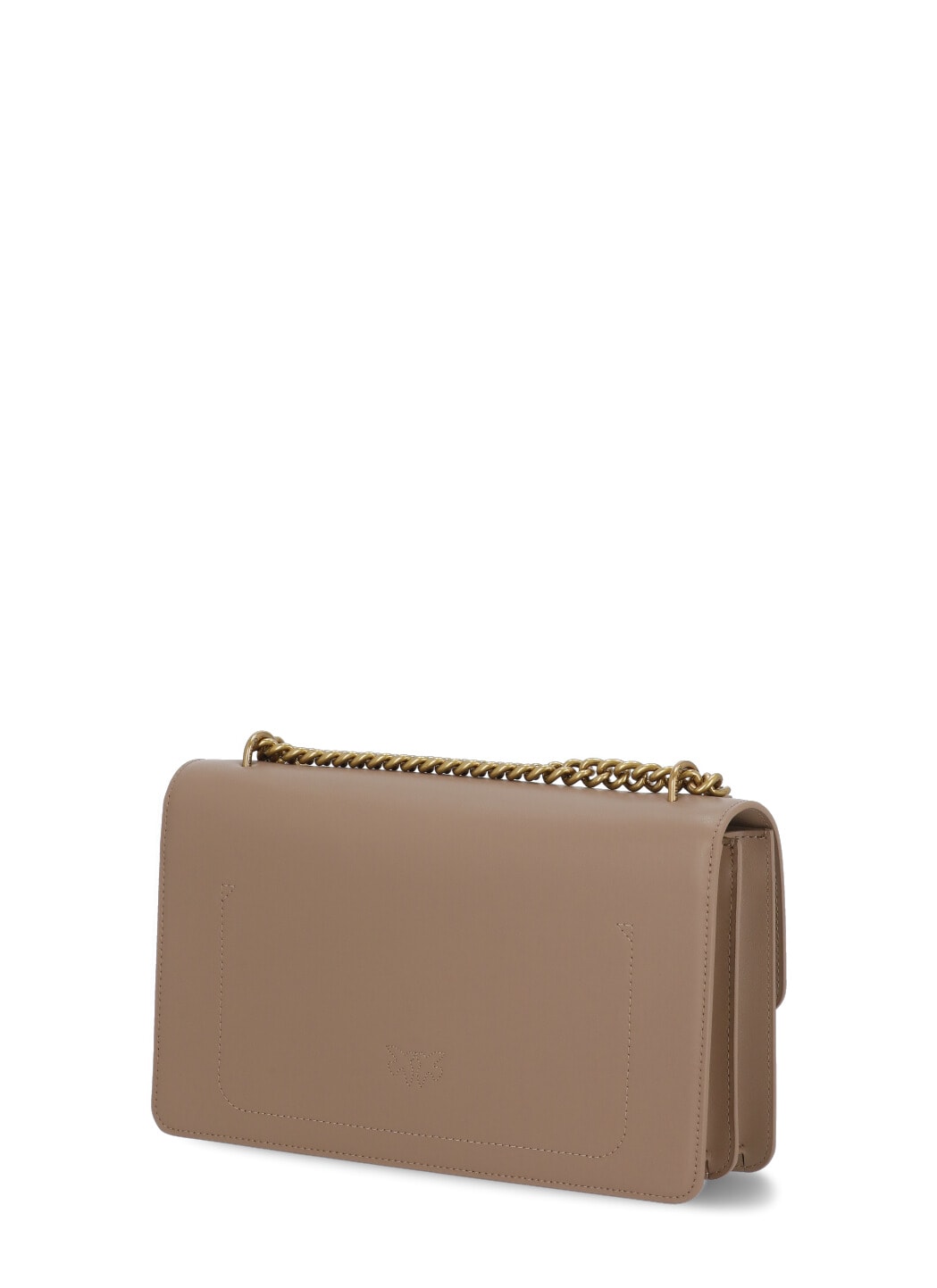 Pinko Love One Classic Logo Plaque Shoulder Bag In Beige