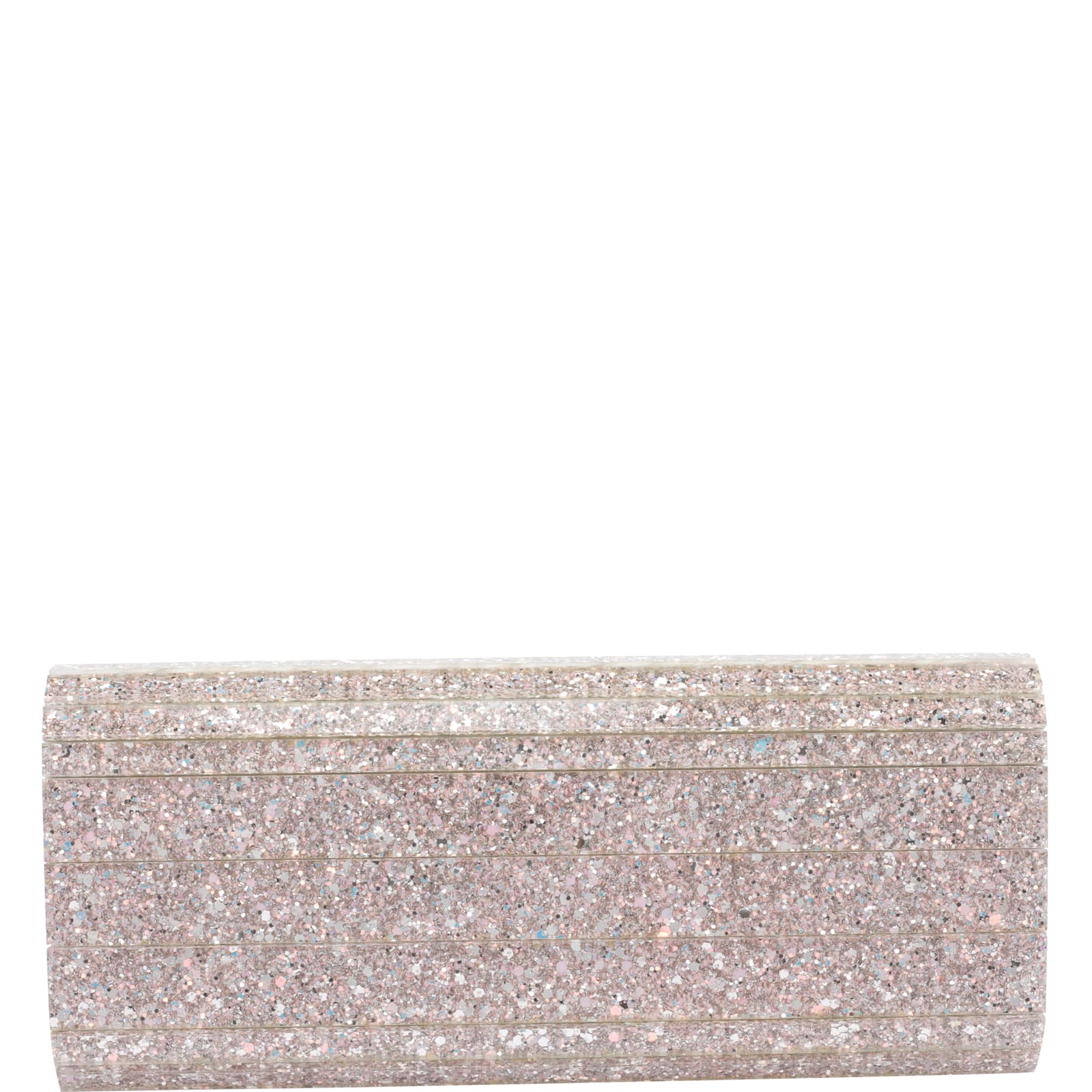 Jimmy Choo Glitter Rectangular Shoulder Bag With Removable Chain In Pink