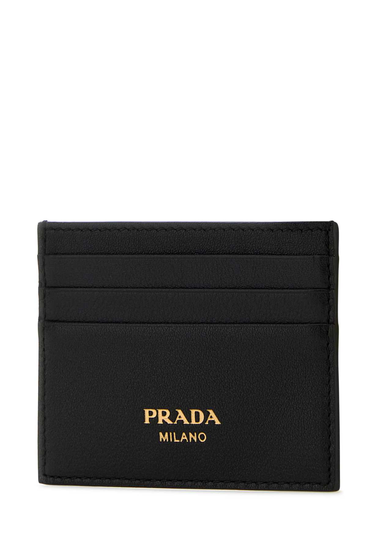 Shop Prada Black Leather Card Holder In Nero