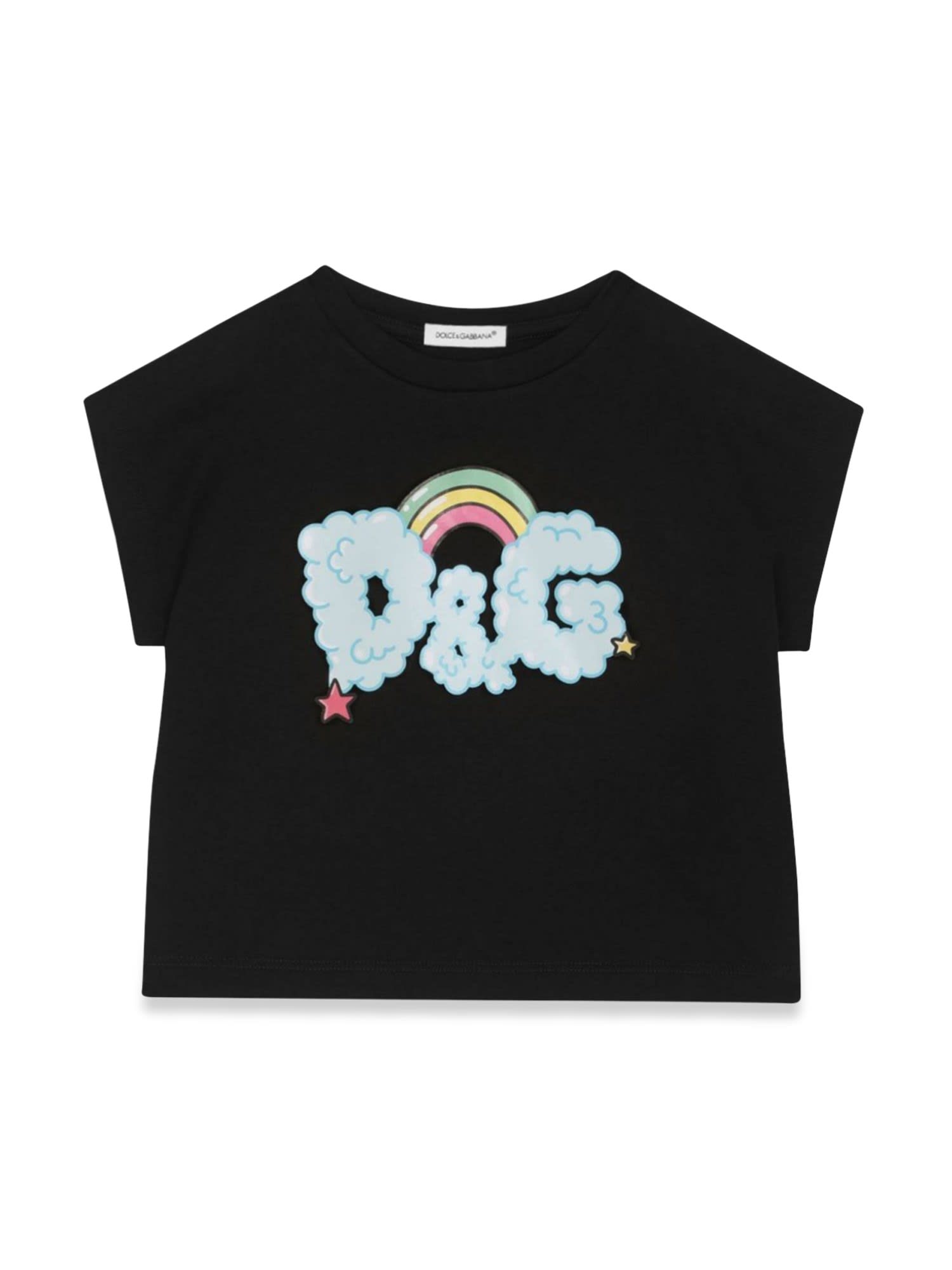 Dolce & Gabbana Kids' T-shirt M/c D&g Rainbow In Nero | ModeSens