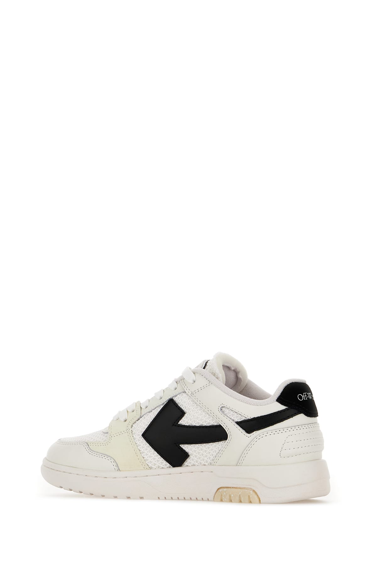 Shop Off-white Two-tone Leather And Polyester Out Off Office Sneakers In White Black