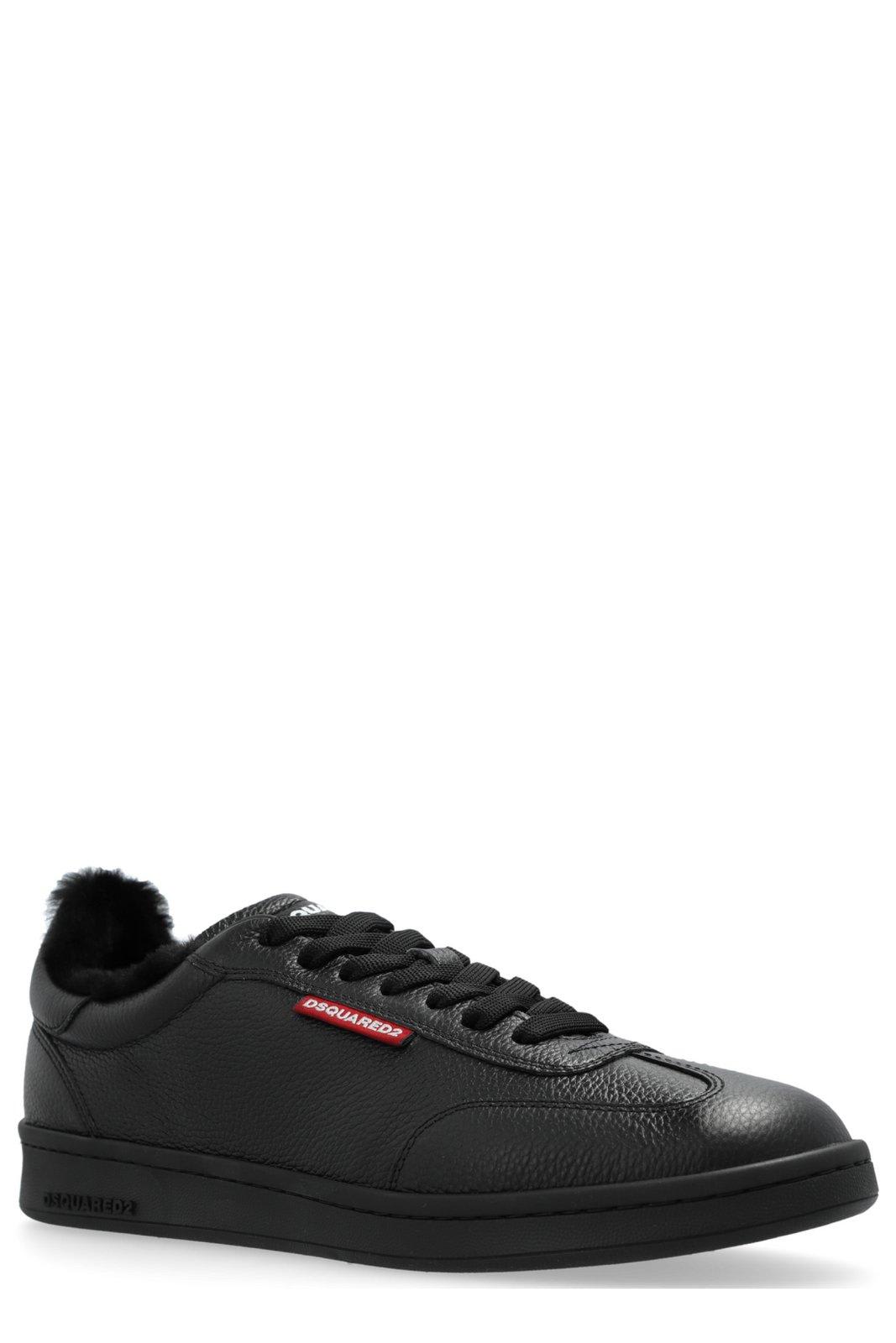 Shop Dsquared2 Logo Patch Lace-up Sneakers In Nero/nero