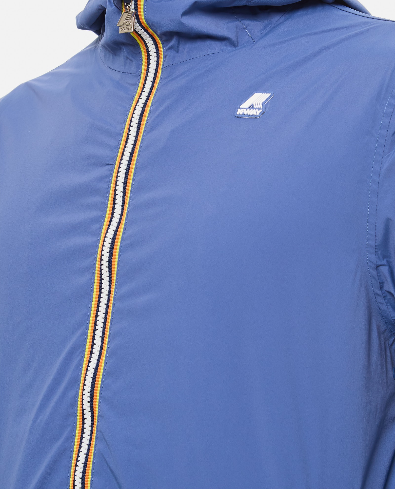 Shop K-way Jack Stretch Nylon Jersey Jacket Blazer In Blue Fiord