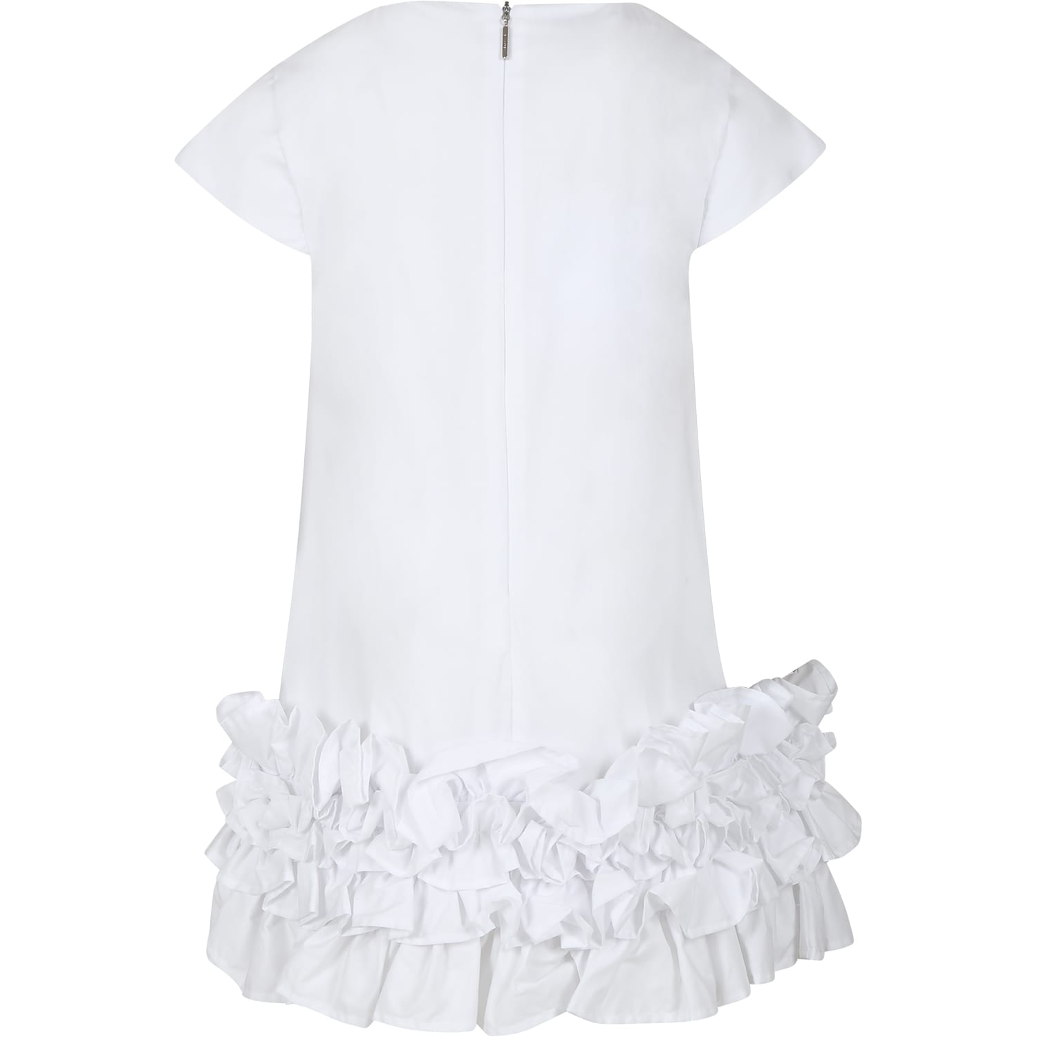 Shop Msgm White Dress For Girl With Logo