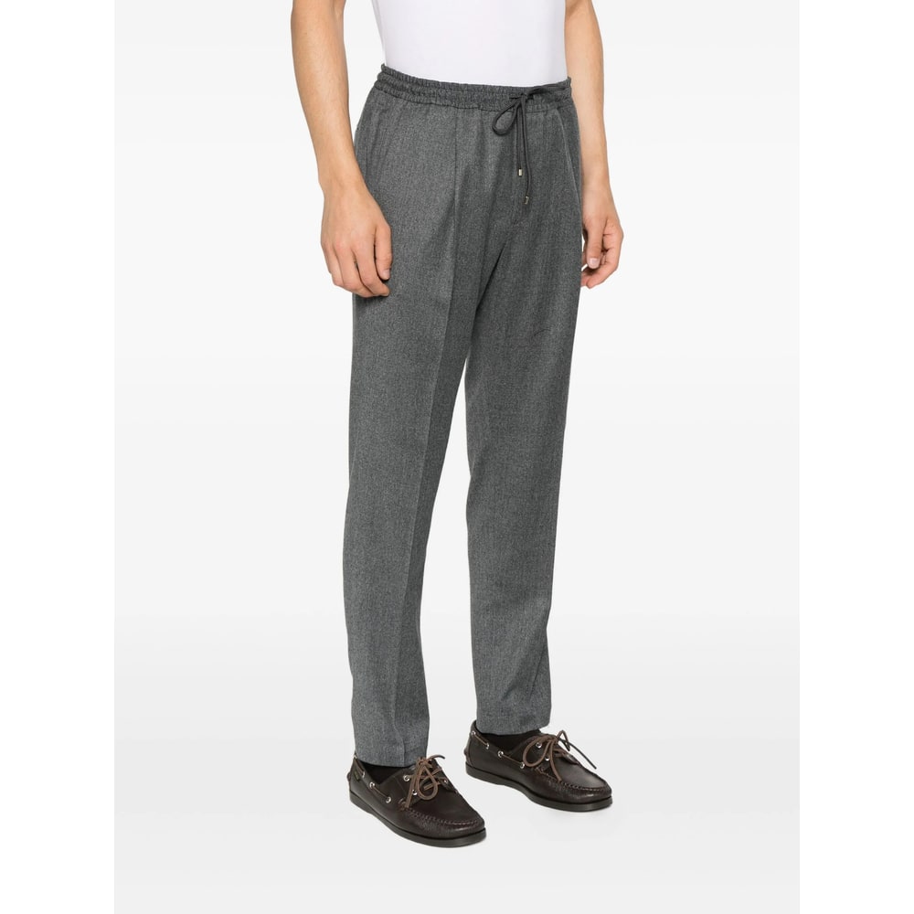 Briglia 1949 Drawstring Wool Trousers In Gray