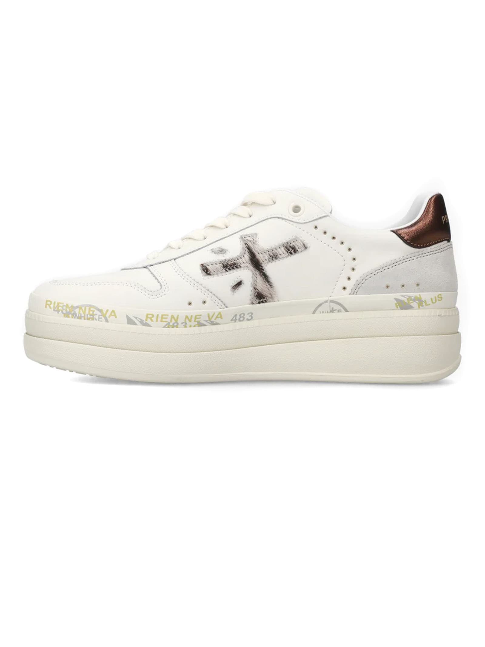 Shop Premiata White Micol Sneakers