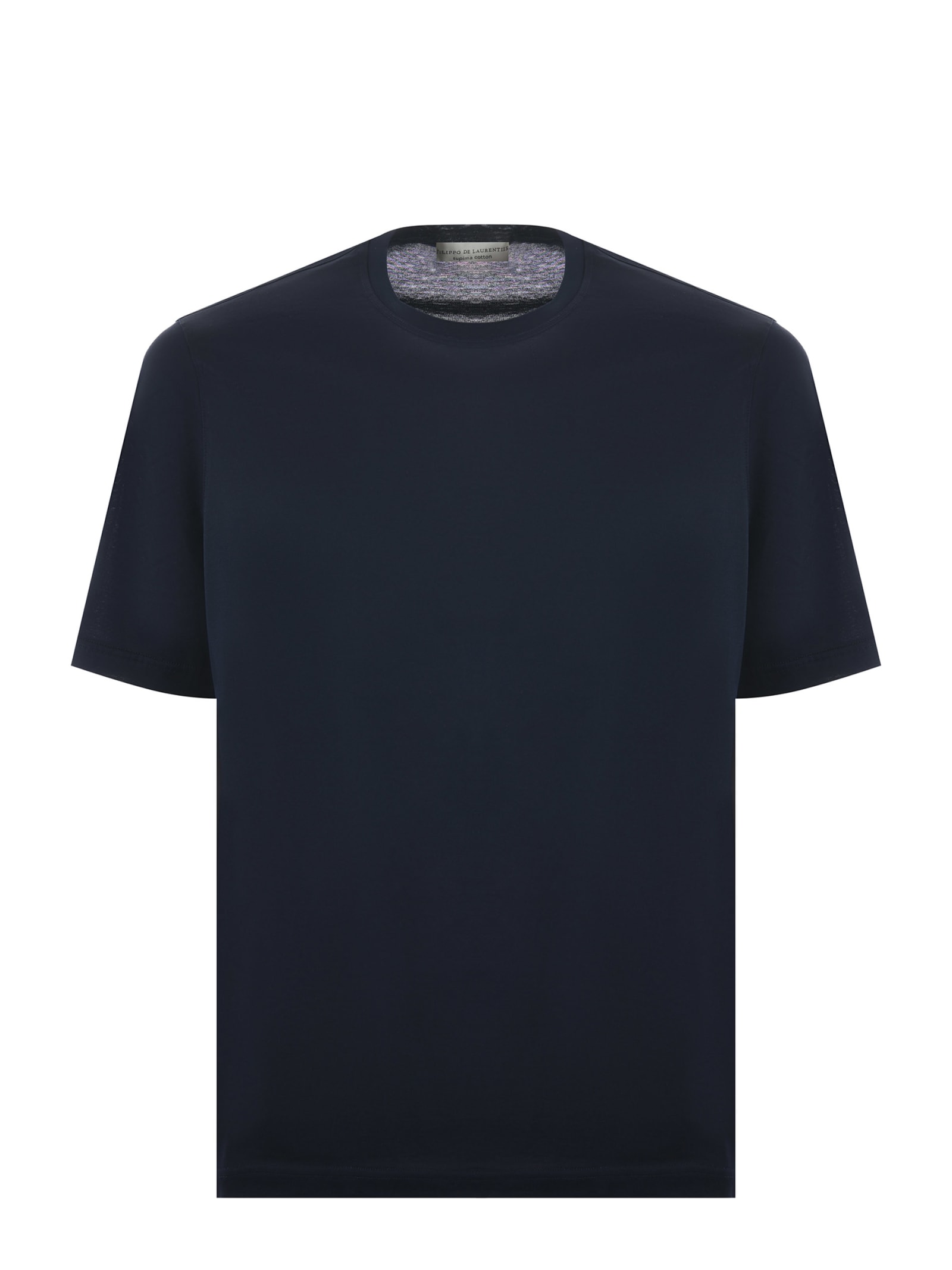 Shop Filippo De Laurentiis T-shirt In Cotton In Blu Scuro