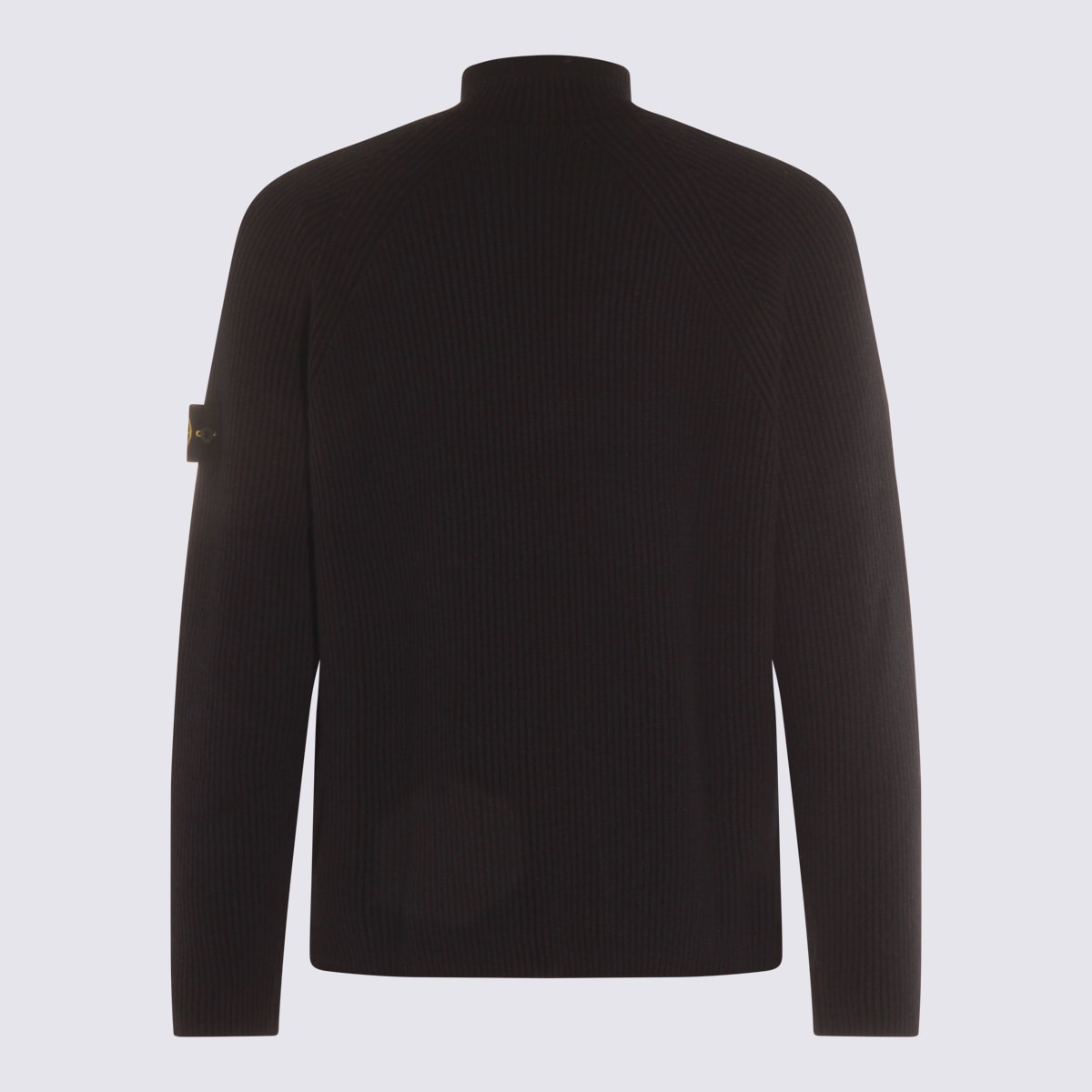 Stone Island Ribbed Crewneck Sweater Fitted Shape In Brown