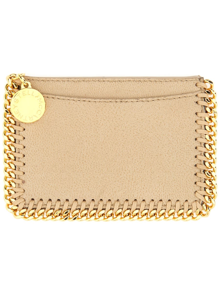 Stella Mccartney Card Holder Falabella In Neutral