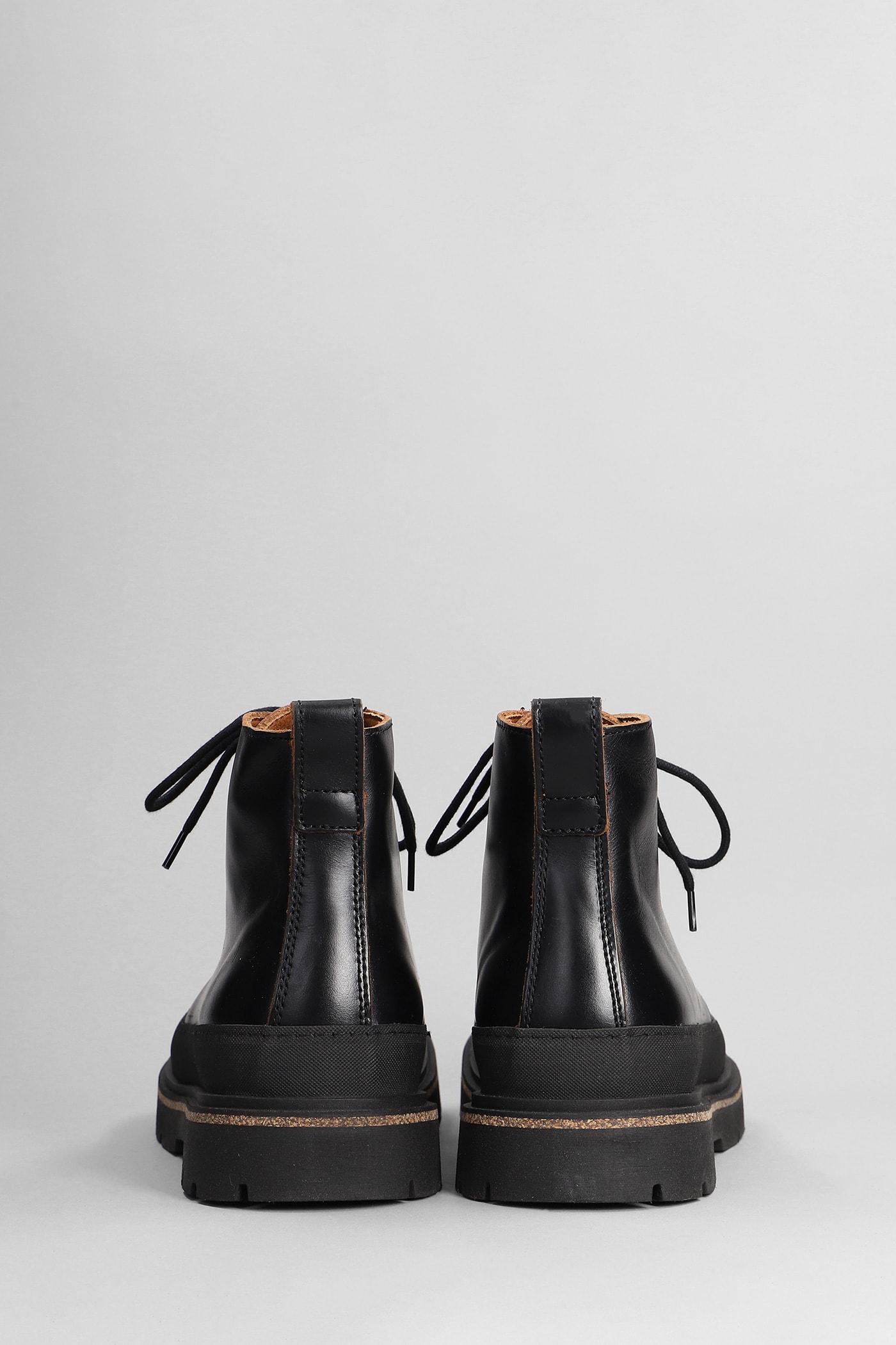 Shop Birkenstock Prescott Combat Boots In Dark Brown Leather In Black