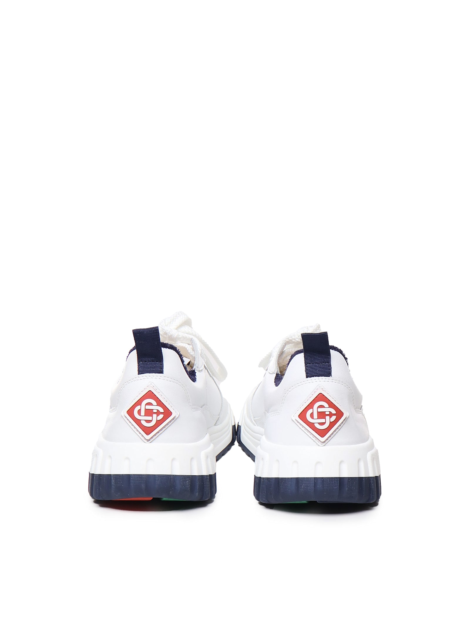 Shop Casablanca Sneakers Logo Retrò Style In Navy / White