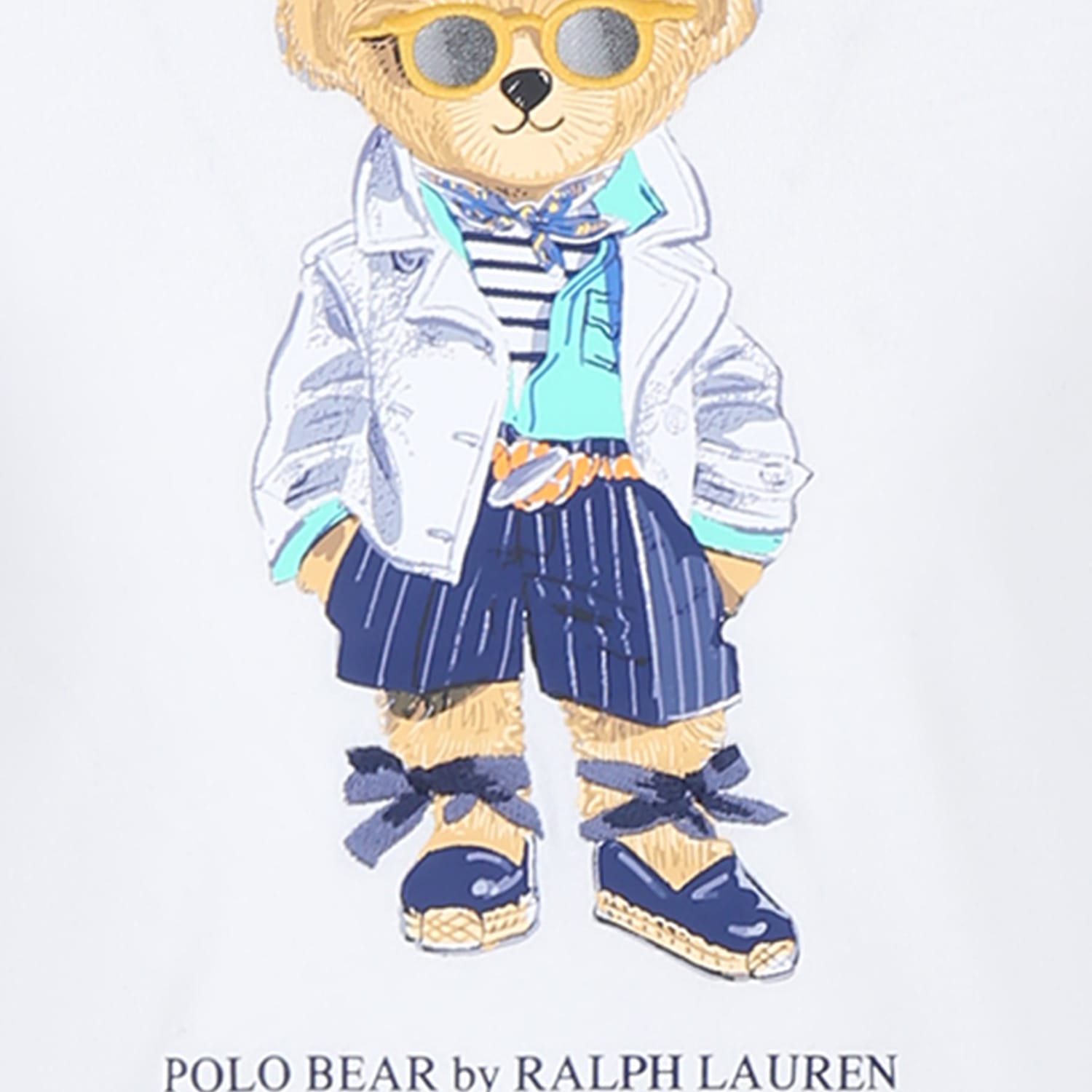 Shop Ralph Lauren White T-shirt For Girl With Polo Bear