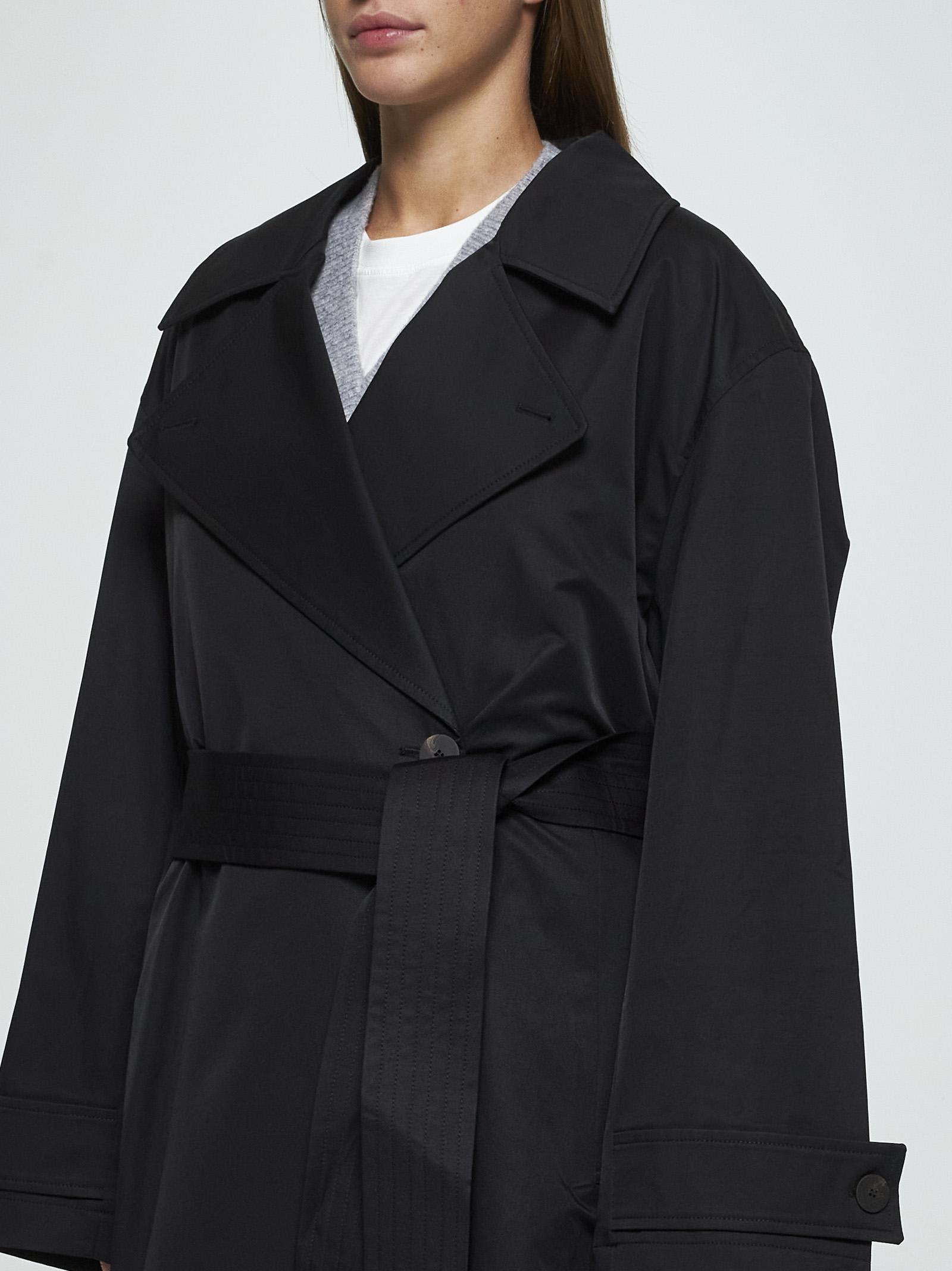 Studio Nicholson Mawer Cotton-blend Double-breasted Trench Coat In Black