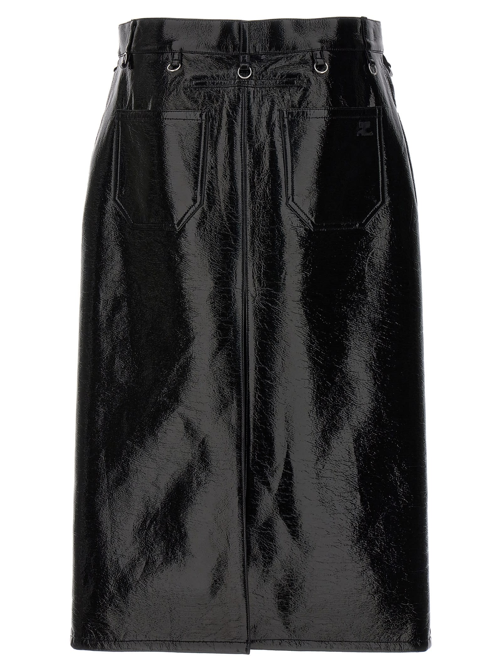 Shop Courrèges Multiflex Skirt In Black