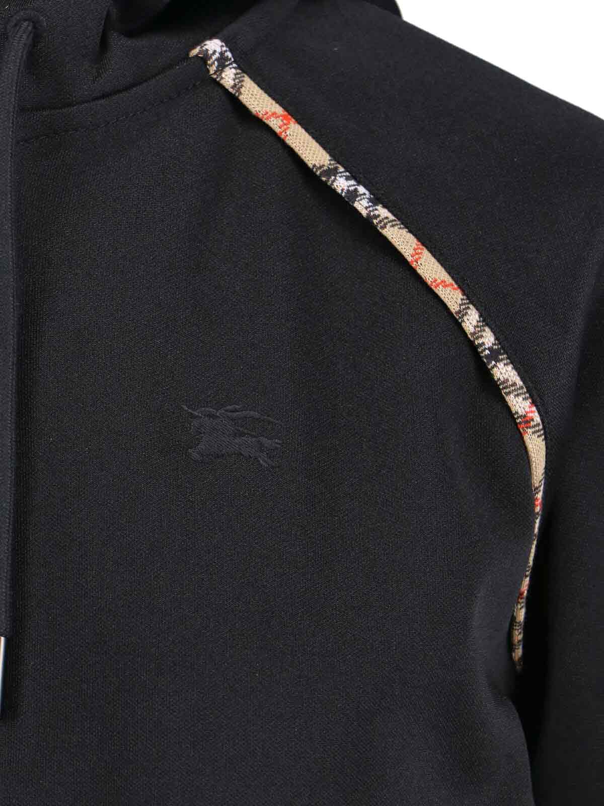 Burberry Women Cotton Blend Zipped Hoodie In Black