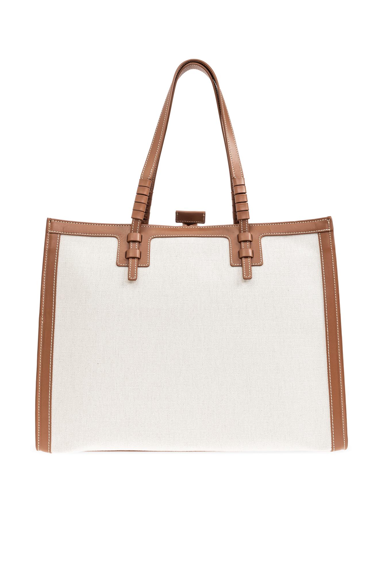 Casadei Women's Canvas And Leather Tote Bag In Leather Brown