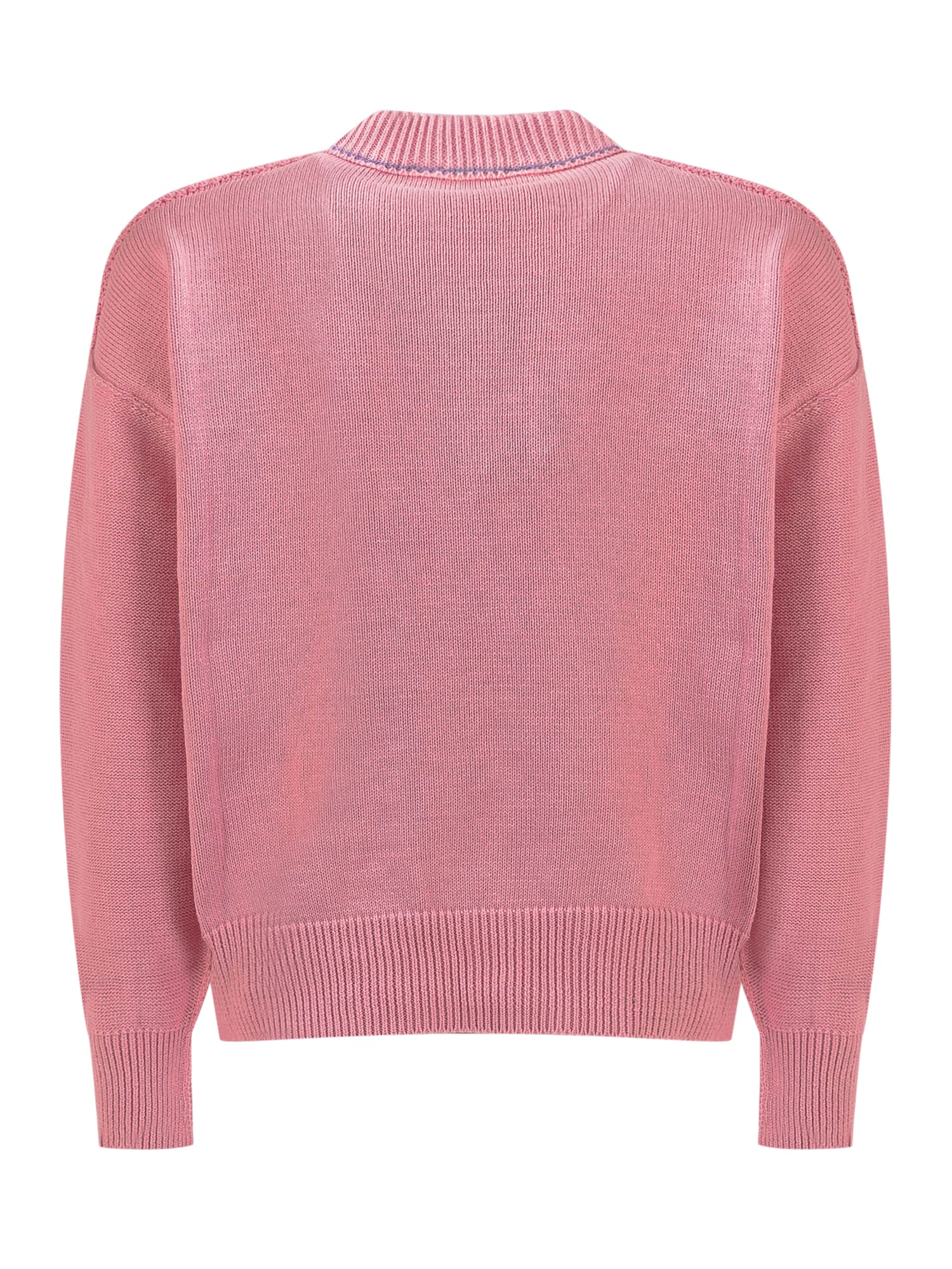 Shop Palm Angels Logo Sweater In Rose Quart