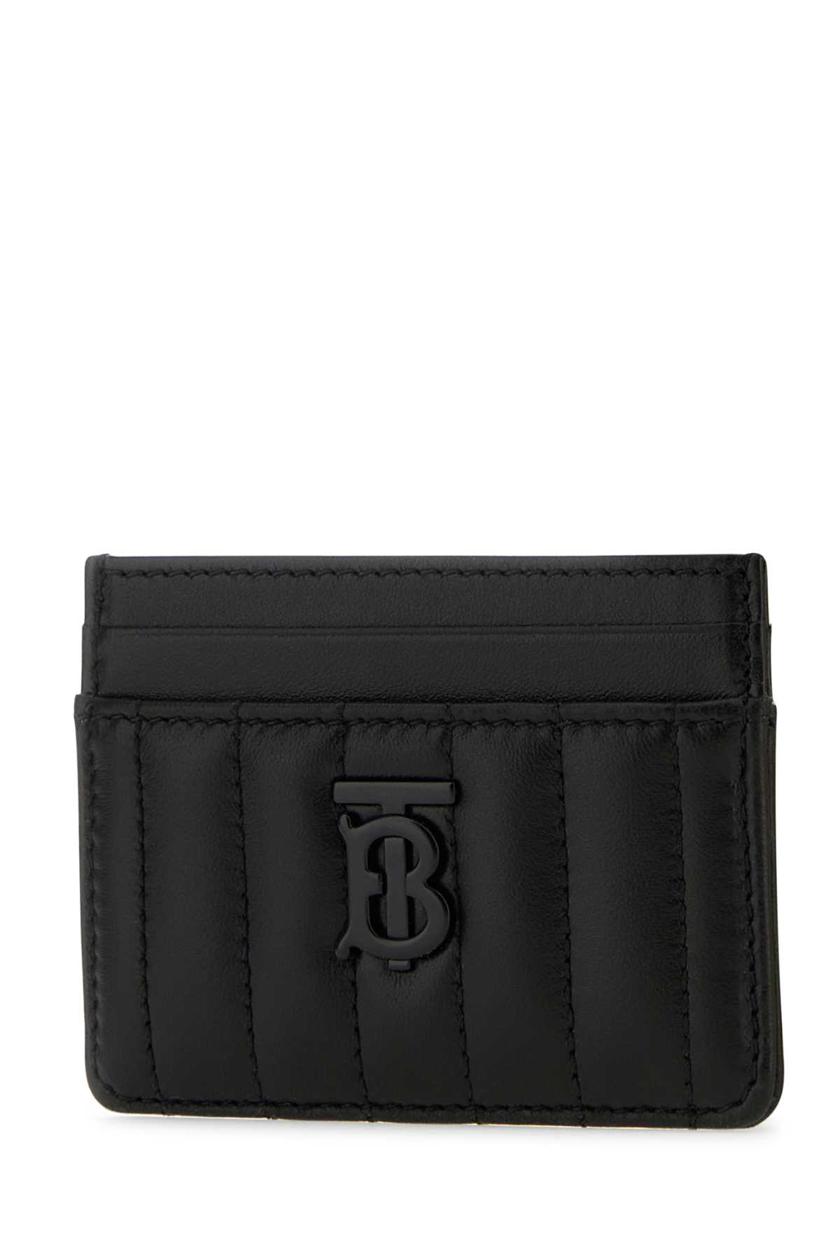 Burberry Black Leather Card Holder In Blackblack