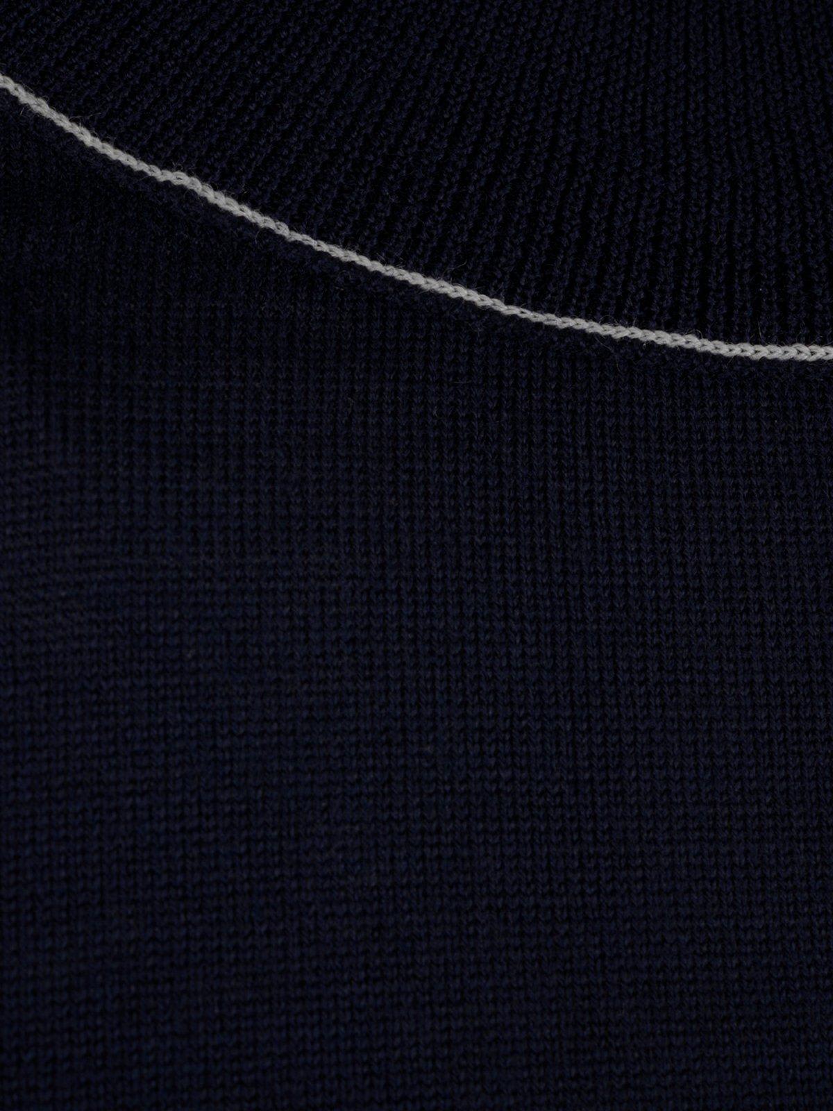 Shop Maison Margiela Mock Neck Knit Jumper In Blue