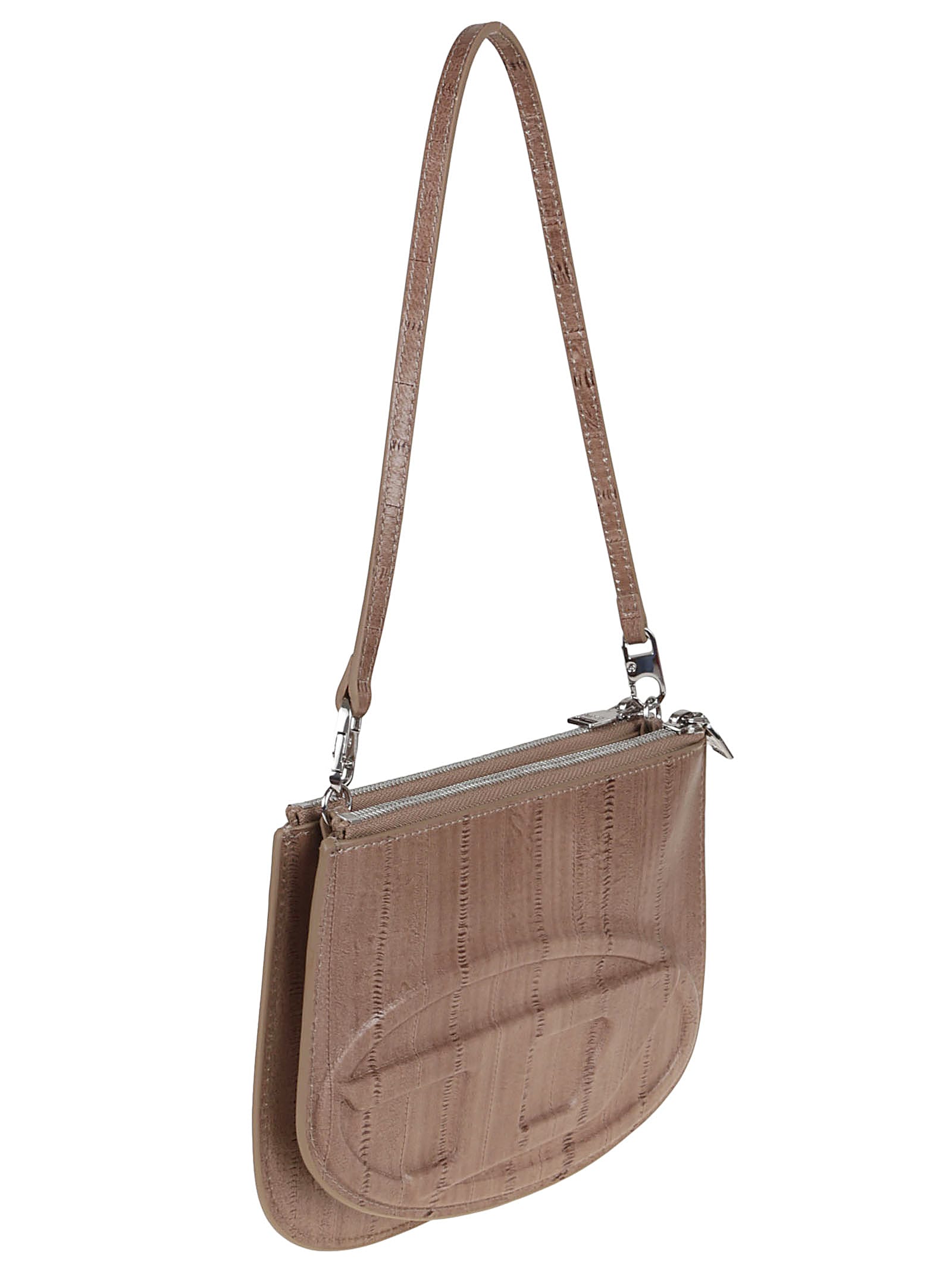 Diesel Italian Leather Cross-body Bag With Eel Skin Effect