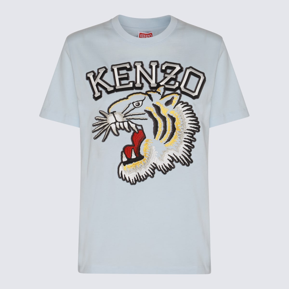 Kenzo Light Blue Cotton Tiger T-shirt In Blue