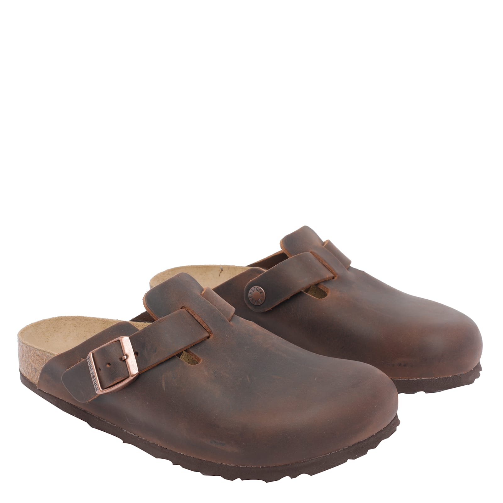 Birkenstock Boston Oiled Sabot In Habana Leather In Brown