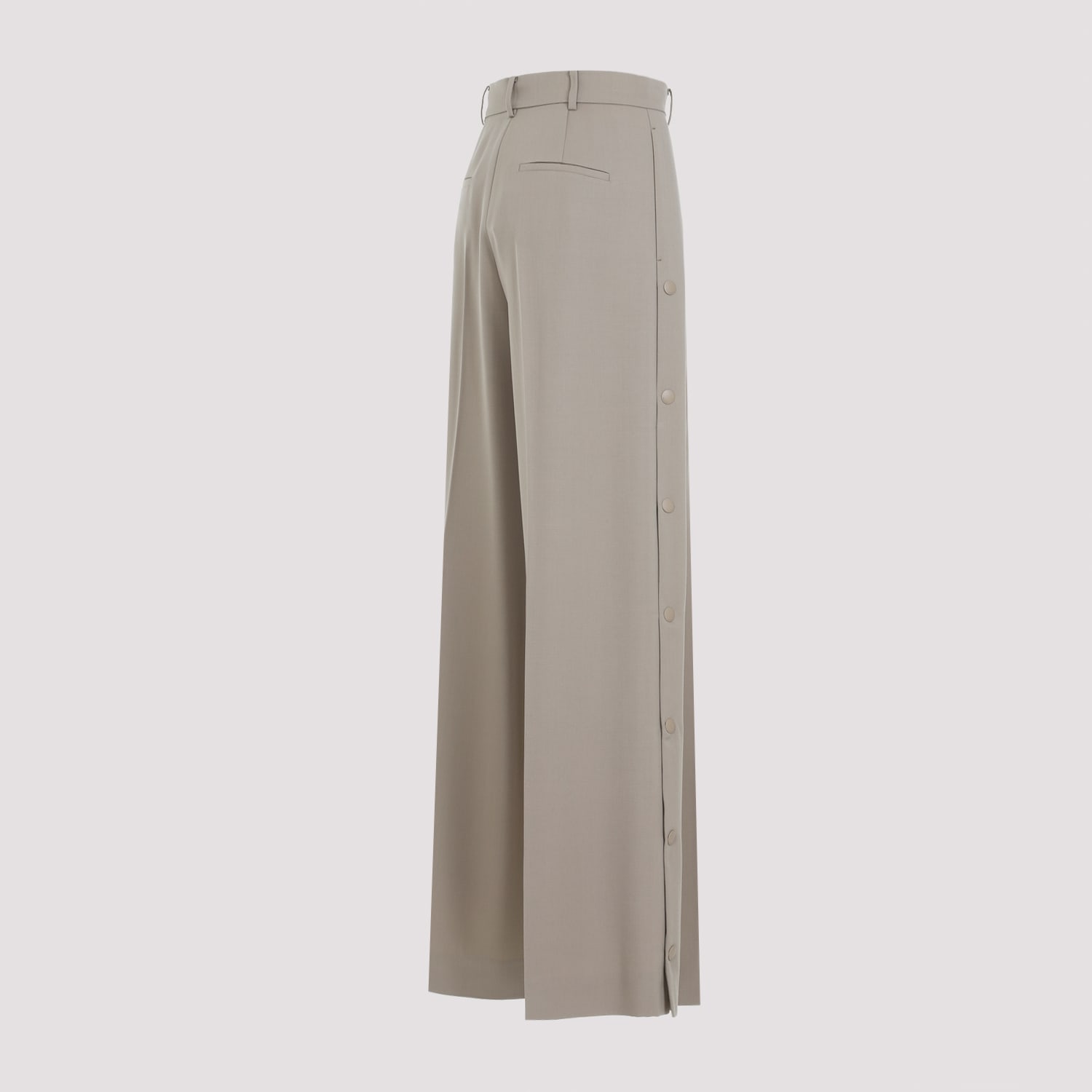 Shop Max Mara Segale Wide Leg Buttons Pants In Juta