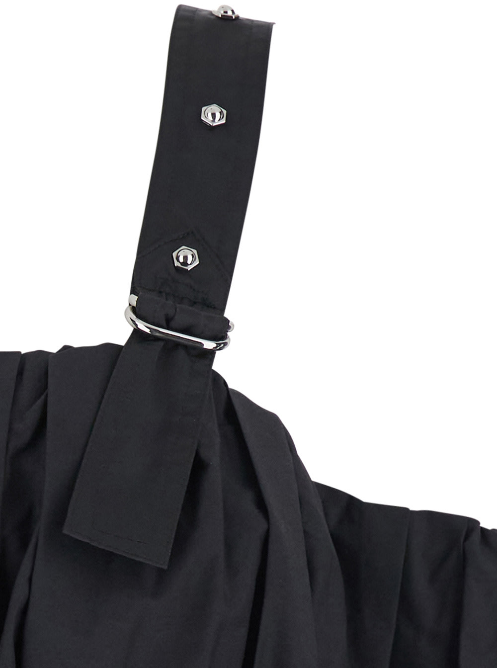 Pinko 'raul' Black Top With Adjustable Straps And Removable Sleeves
