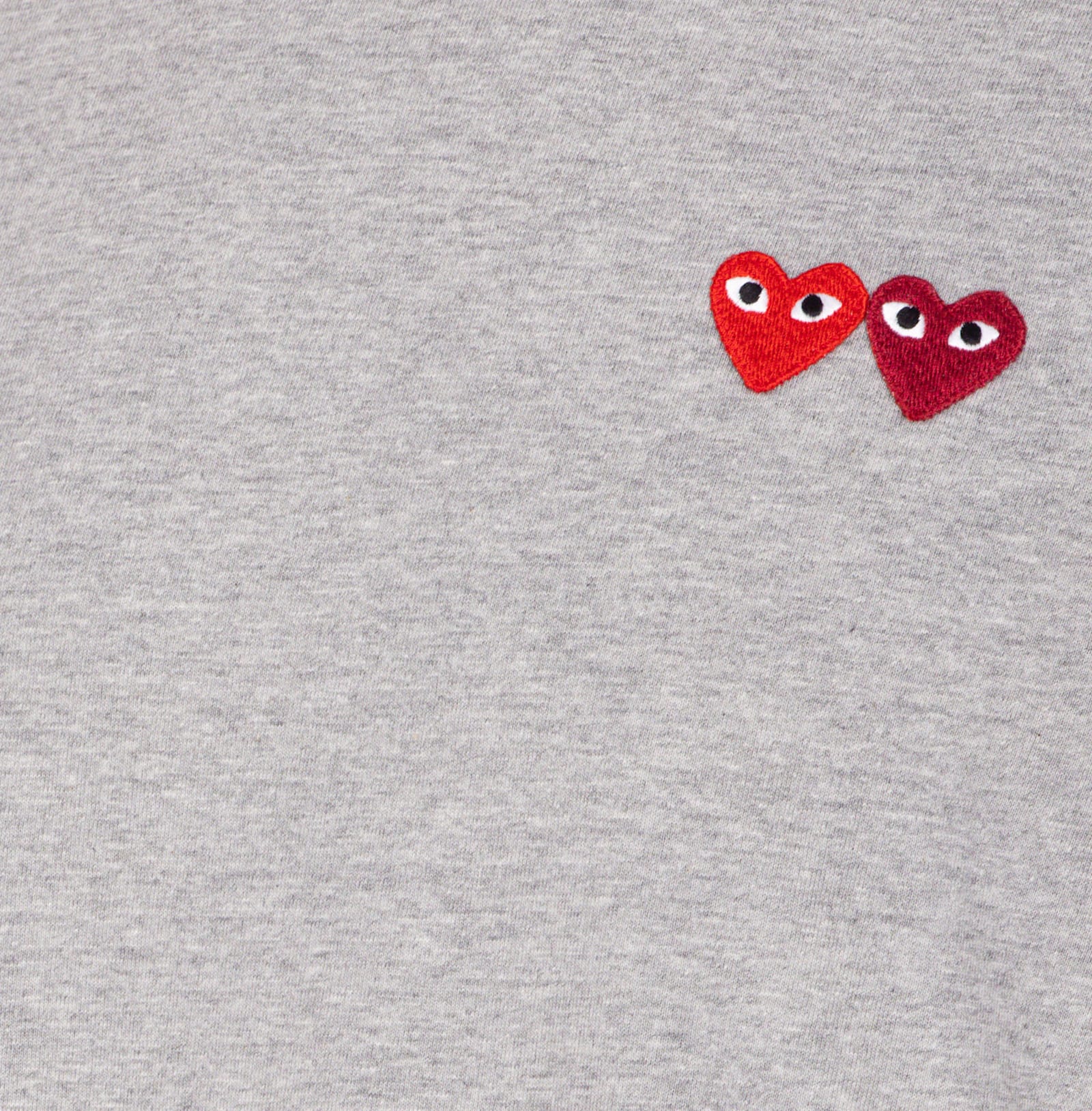 Comme Des Garçons Play Heart Patch Logo Crewneck T-shirt In Gray