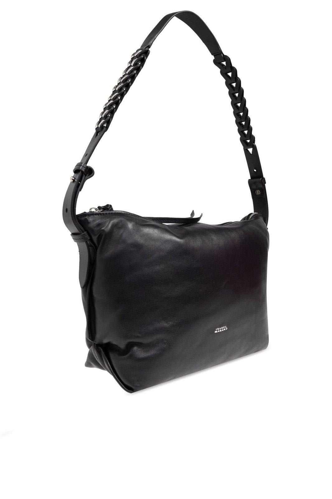 Shop Isabel Marant Leyden Zipped Shoulder Bag In Black