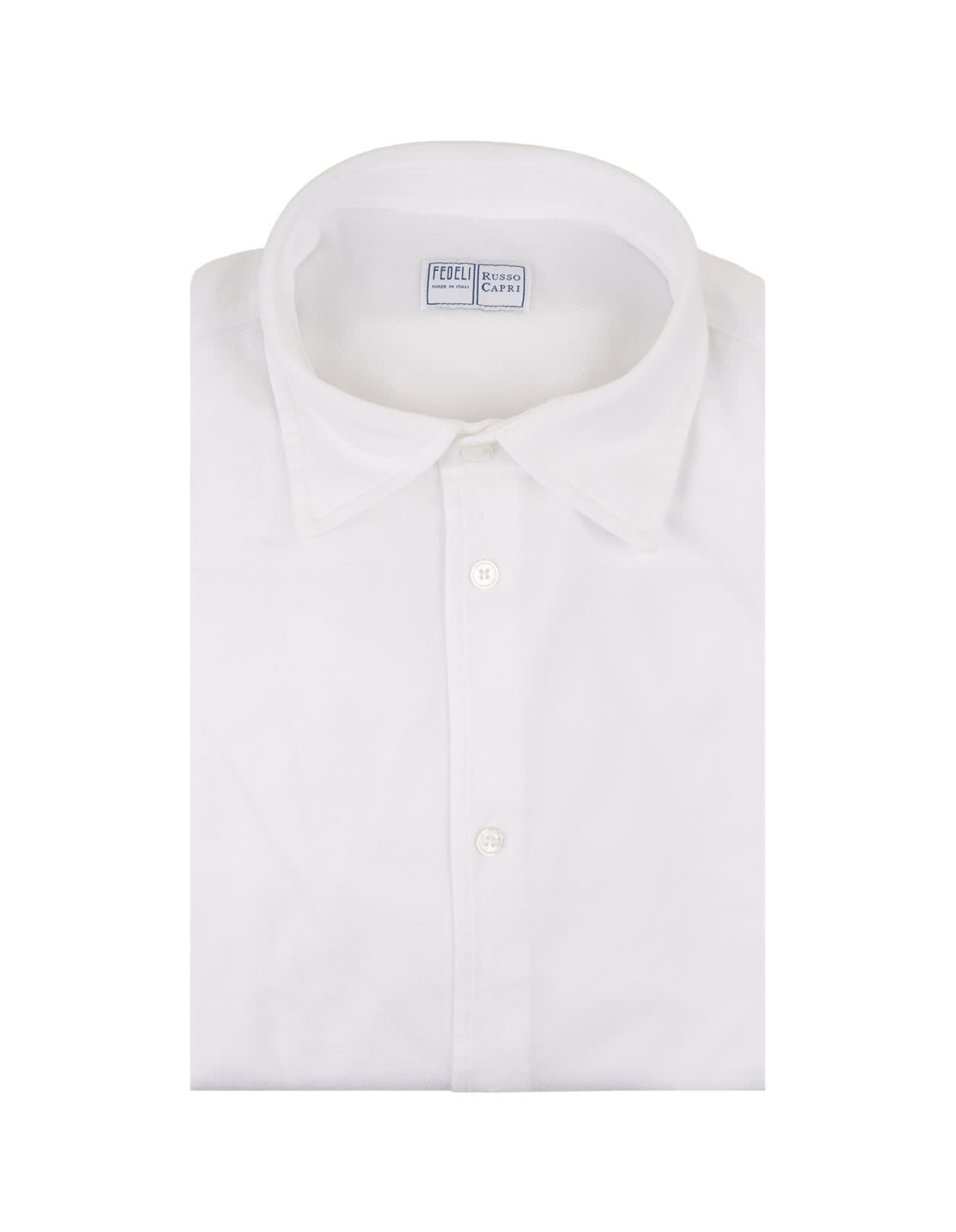 Shop Fedeli Teorema Light Piquet Shirt In White