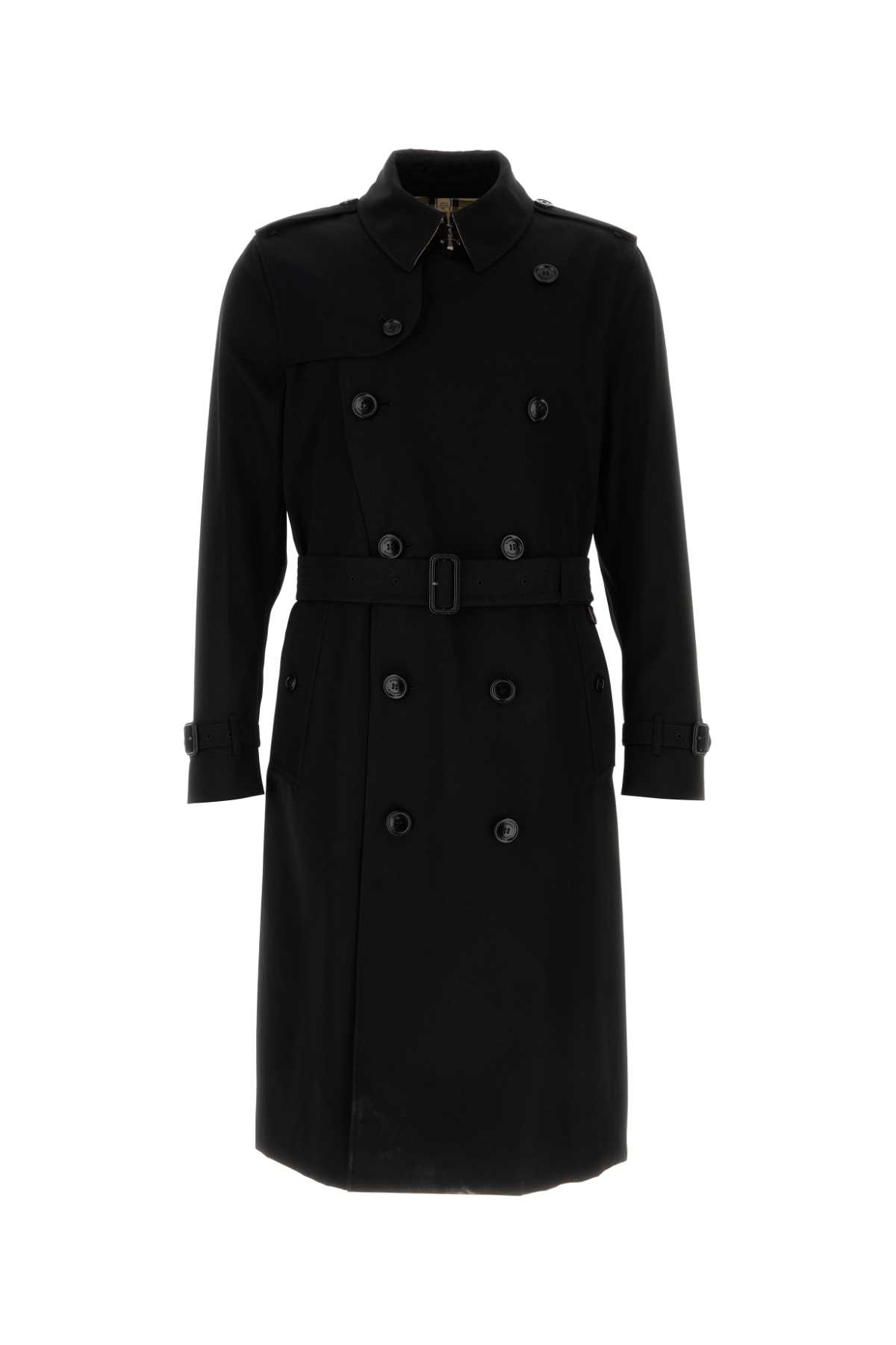 Black Gabardine Trench Coat