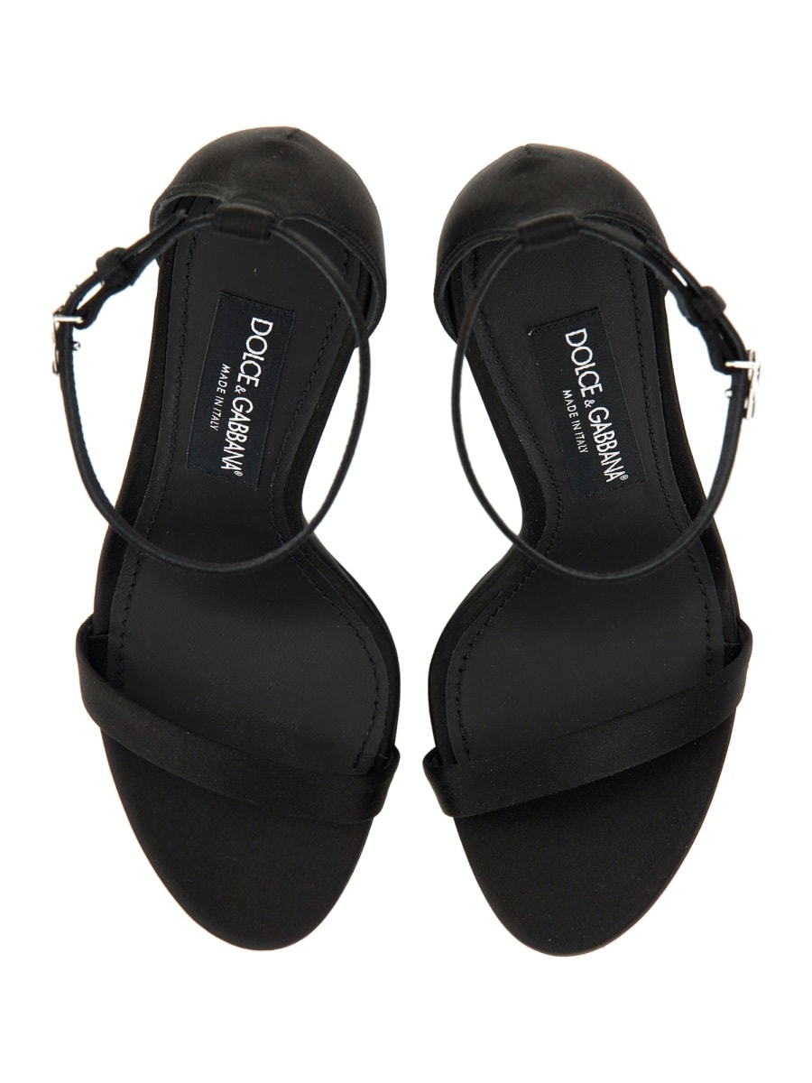 Shop Dolce & Gabbana Satin Sandal In Black