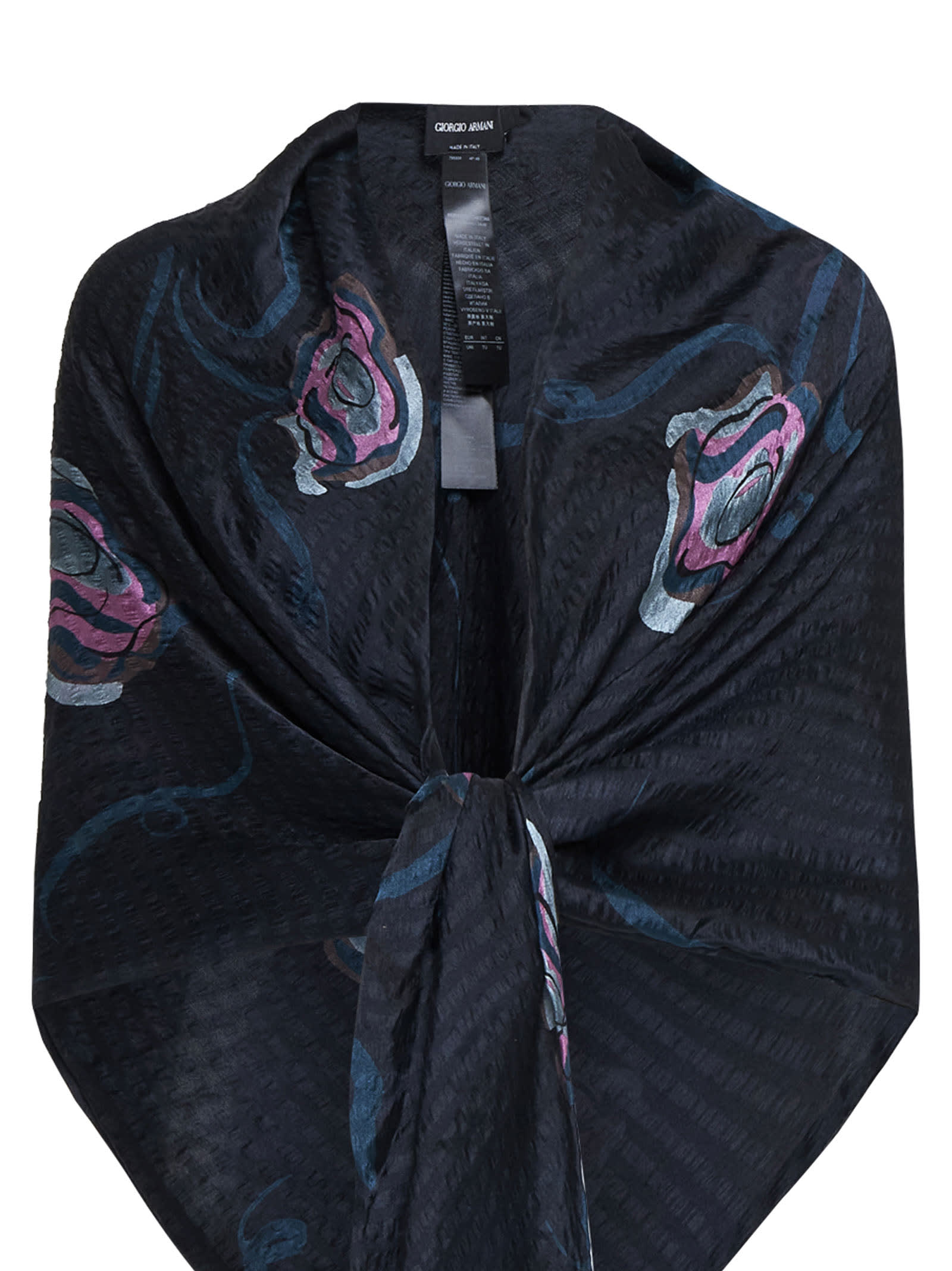 Shop Giorgio Armani Scarf In Black