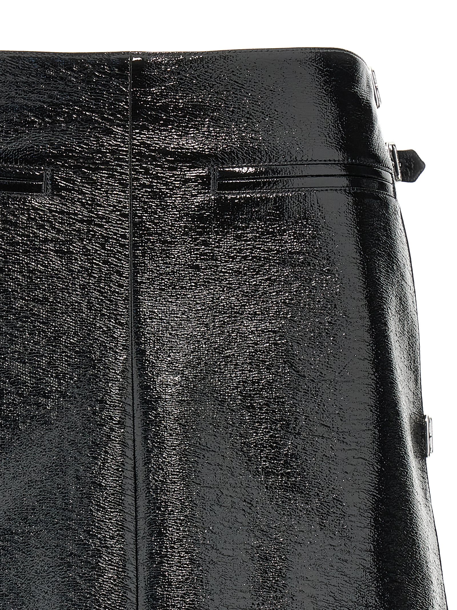 Courrèges Multi Sangle Vynil Mini Skirt In Black