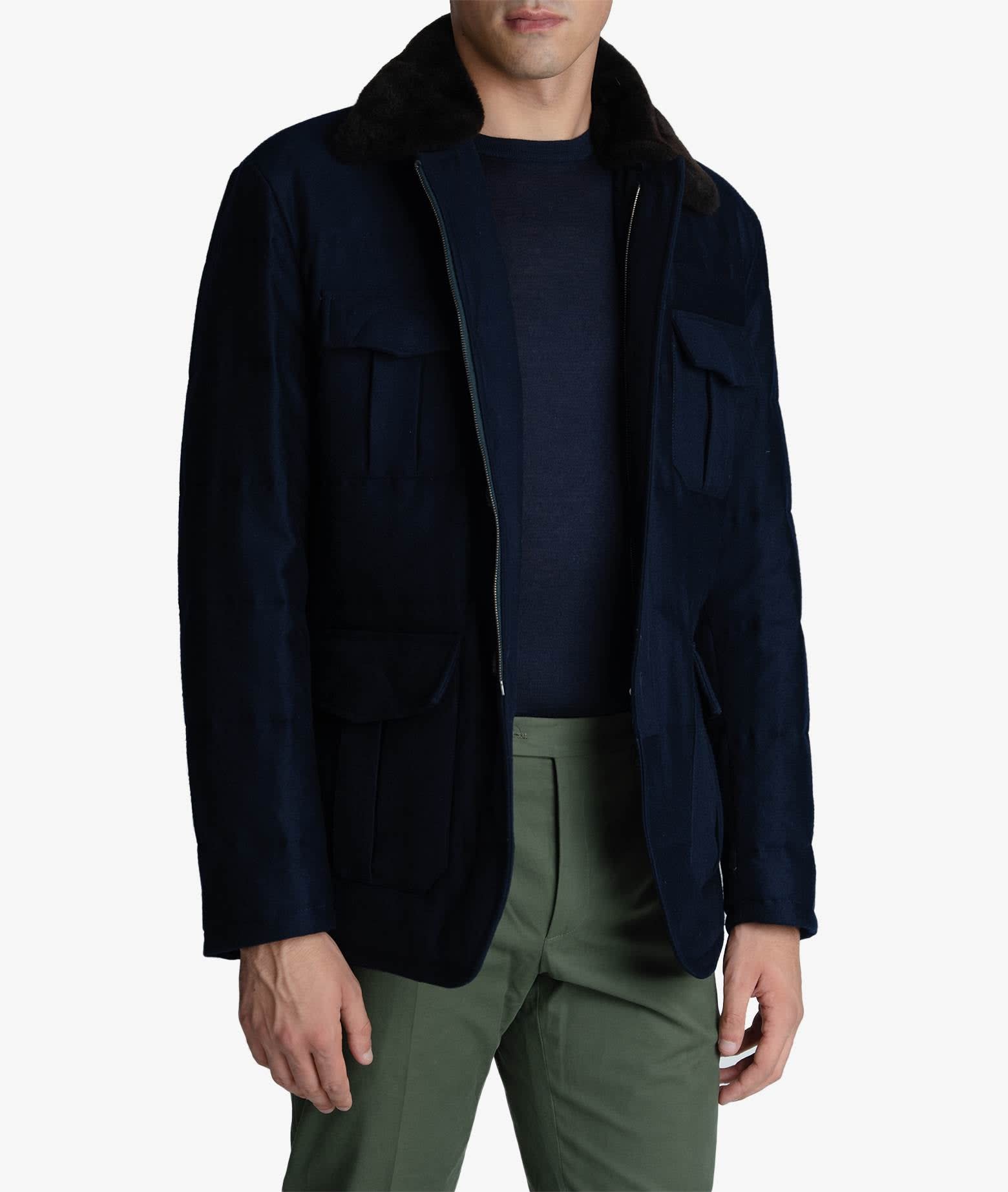 Shop Larusmiani Quilted Jacket Jacket In Blue