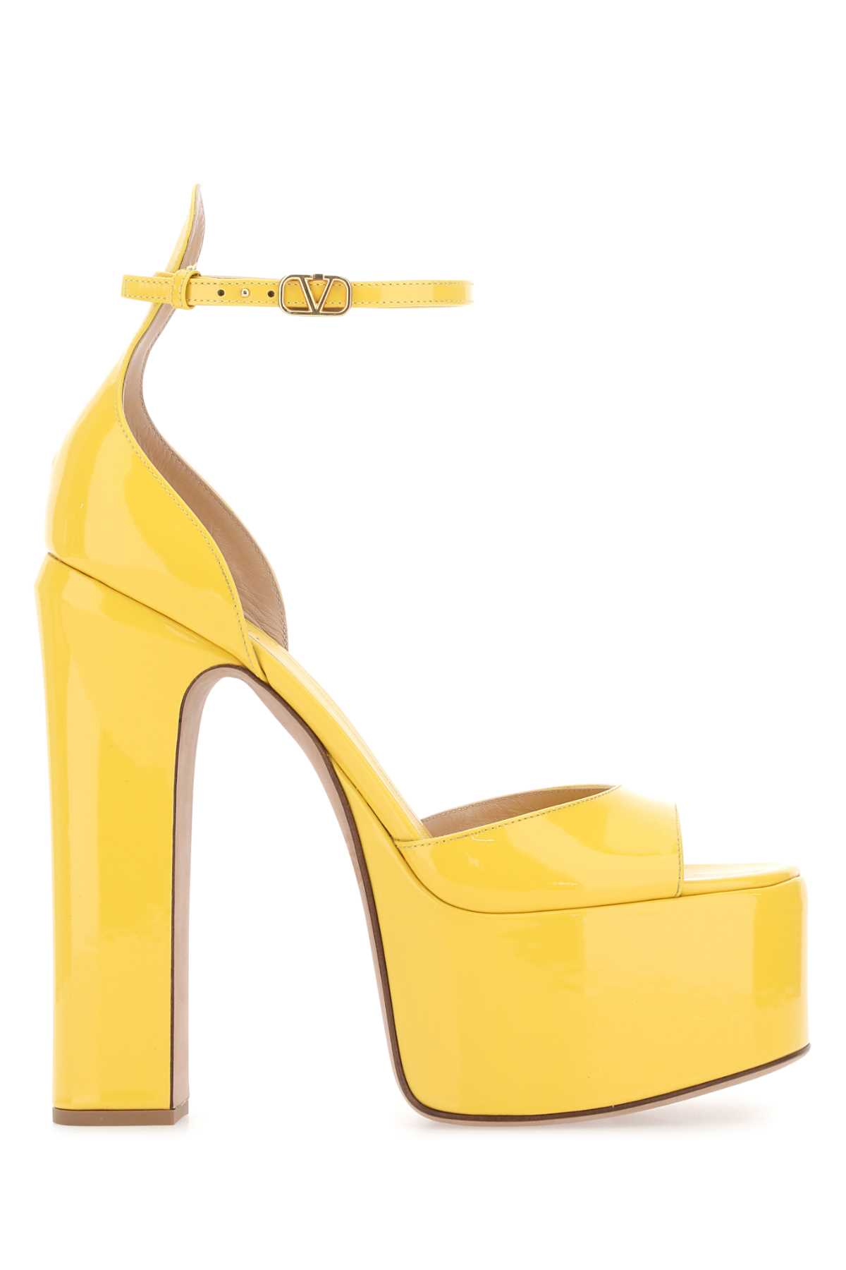 Yellow Leather Tan-go Sandals