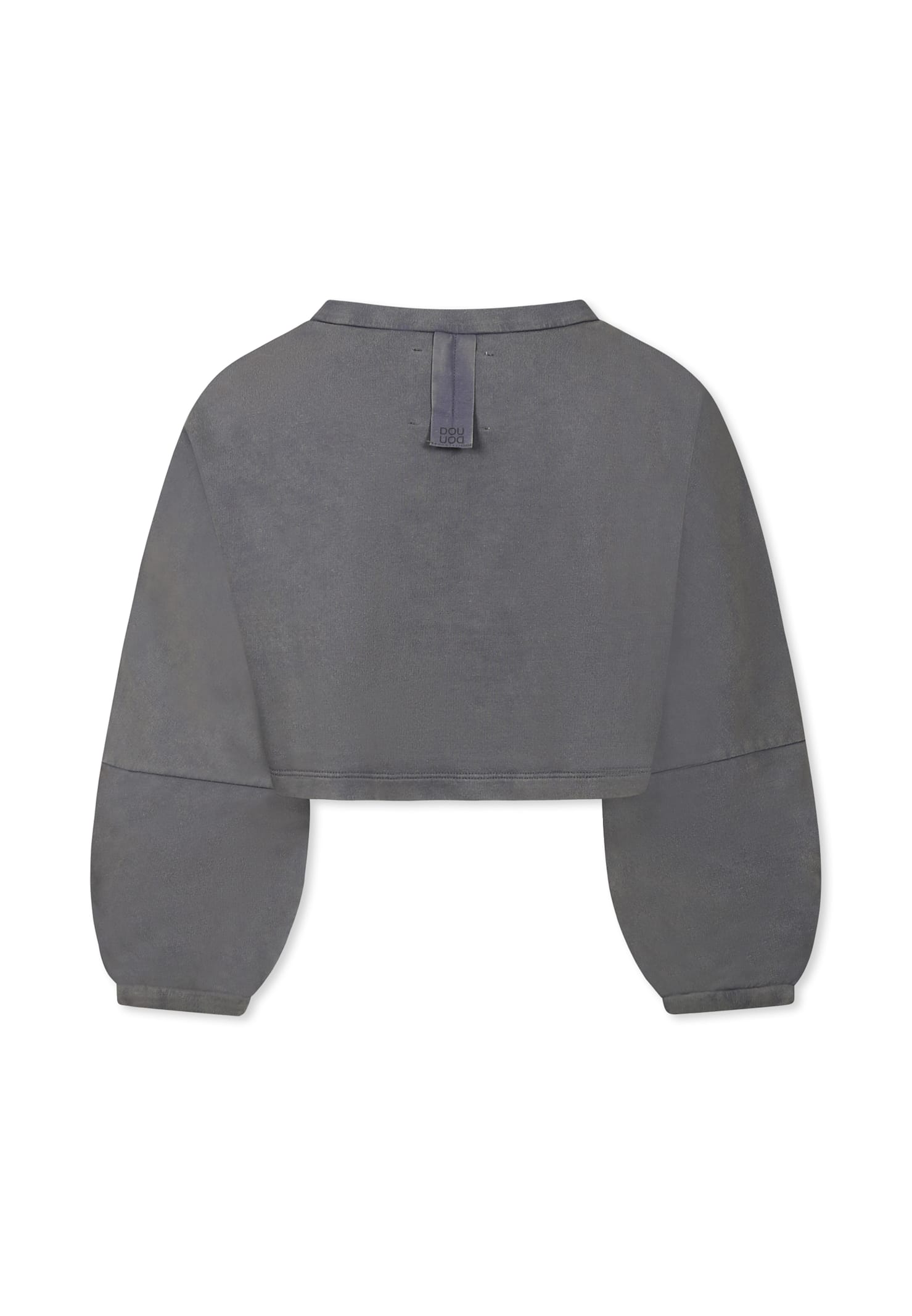 Shop Douuod Grey Crop Sweatshirt For Girl With Logo
